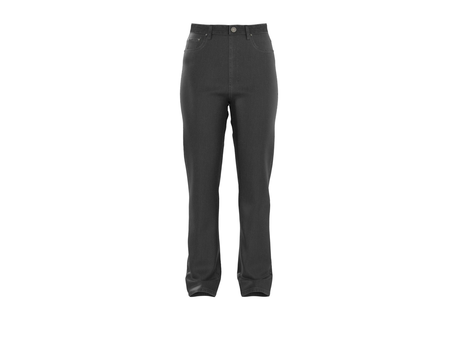 esmara® Damskie jeansy, prosty krój, wysoki stan (Szary, 34)