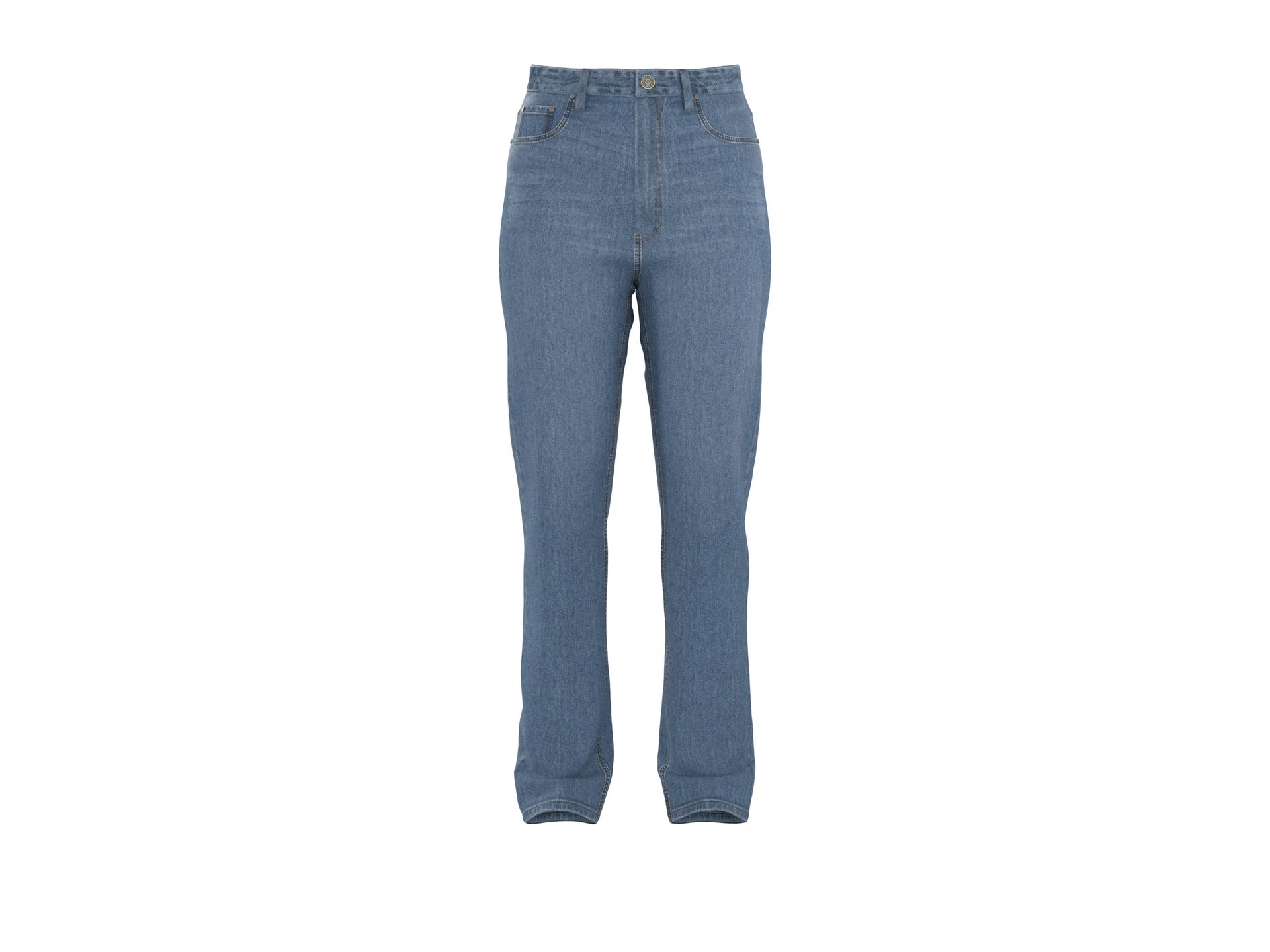 esmara® Damskie jeansy, prosty krój, wysoki stan (Niebieski, 36)