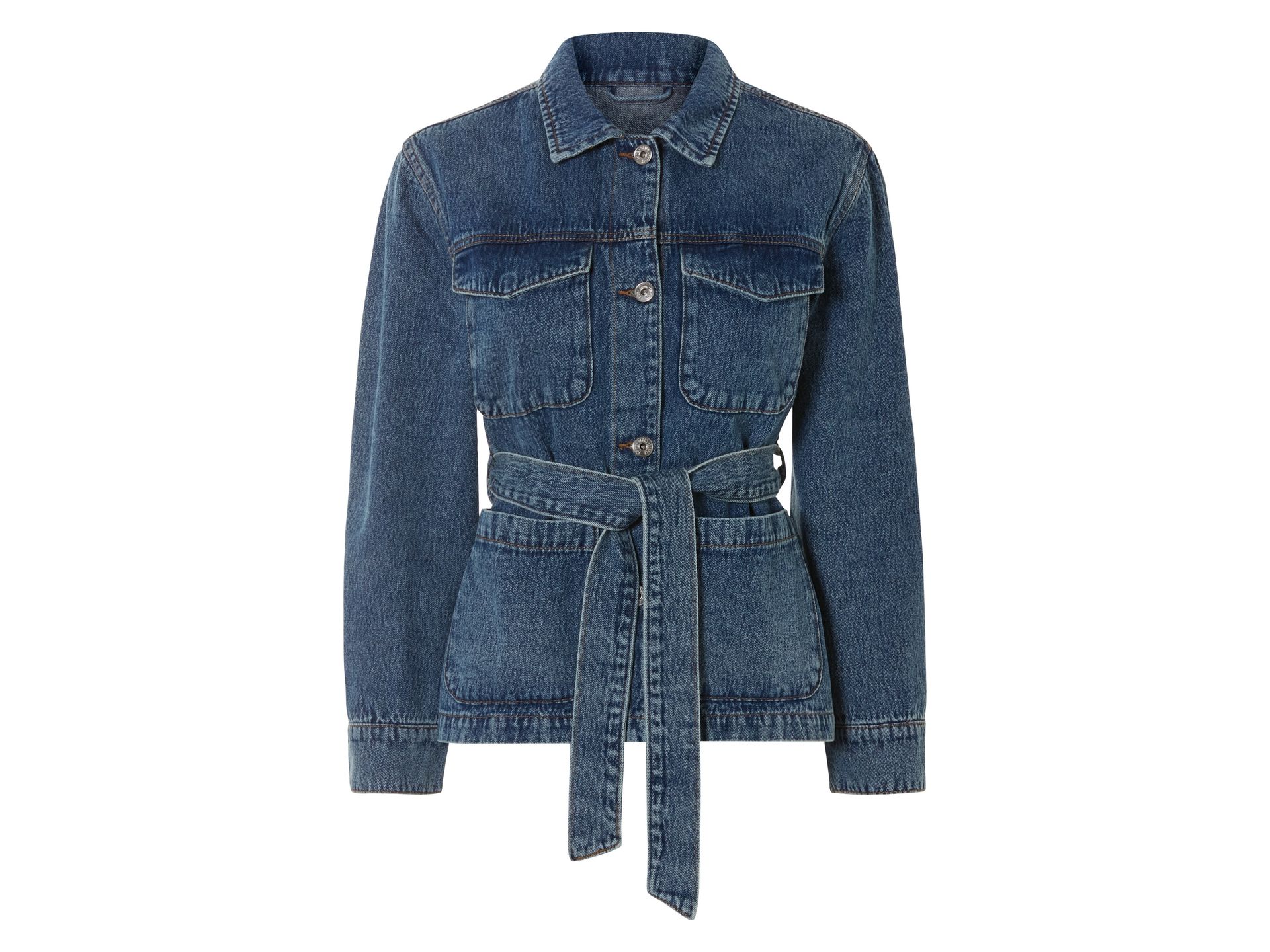 esmara® Kurtka jeansowa damska z bawełny (Niebieski, 34)