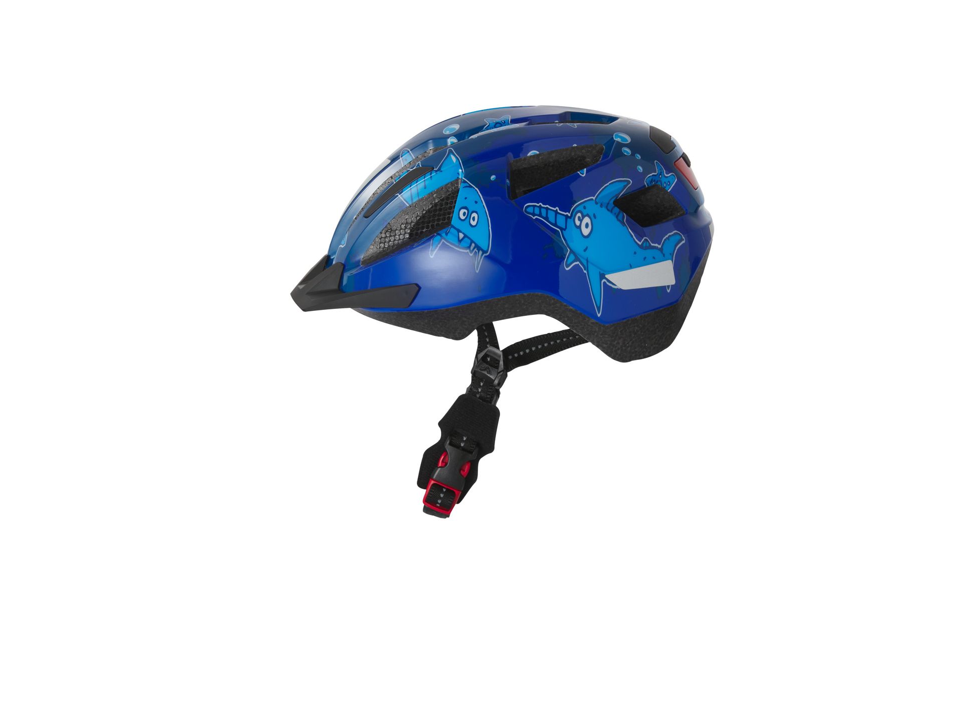 CRIVIT Kask rowerowy dziecięcy, z lampką tylną (Rozmiar XS, rekin)