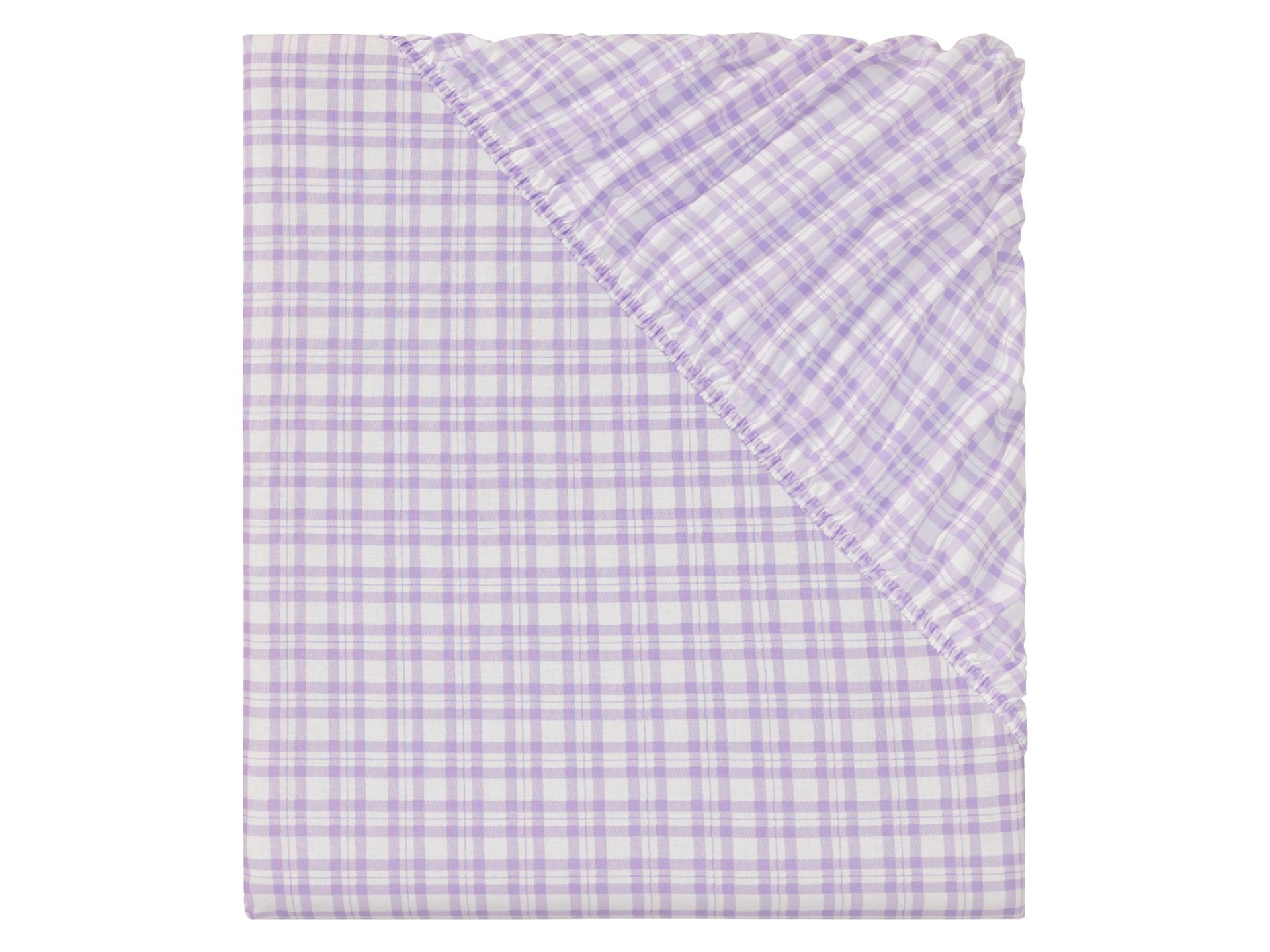 LIVARNO home Prześcieradło z bawełny renforcé z gumką, 140-160 x 200 cm (wzorzysty fiolet)