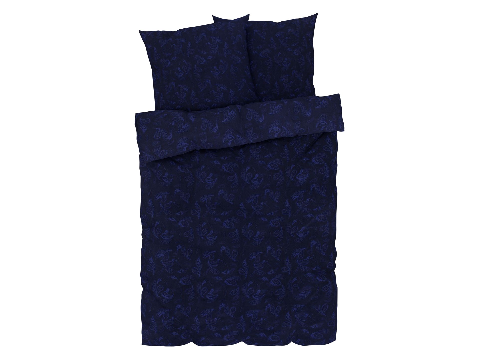LIVARNO home Pościel z mikrowłókna satynowego, 160 x 200 cm (Paisley/niebieski)