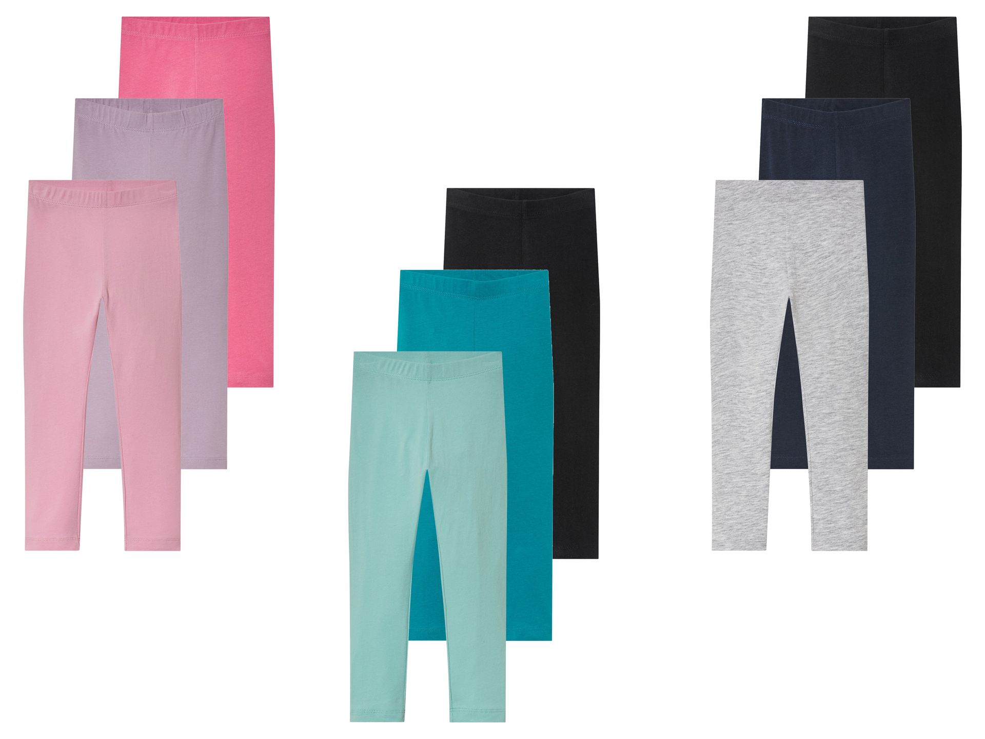 top lupilu® Legginsy dziecięce z bawełny, 3 pary