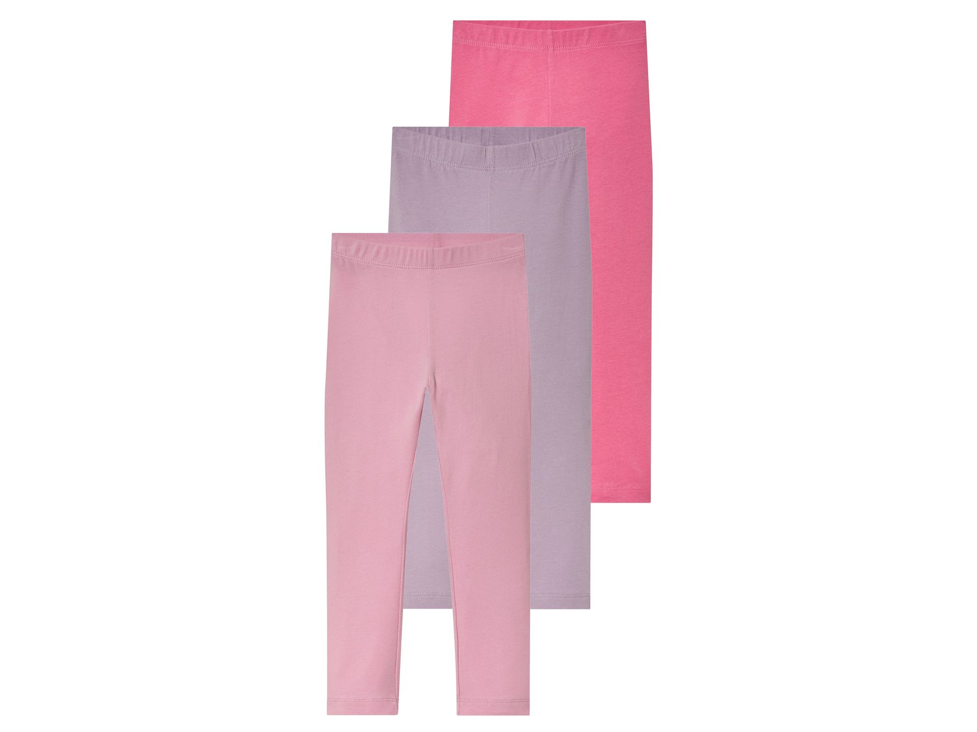 lupilu® Legginsy dziecięce z bawełny, 3 pary (fioletowy/różowy/różowy, 98/104)