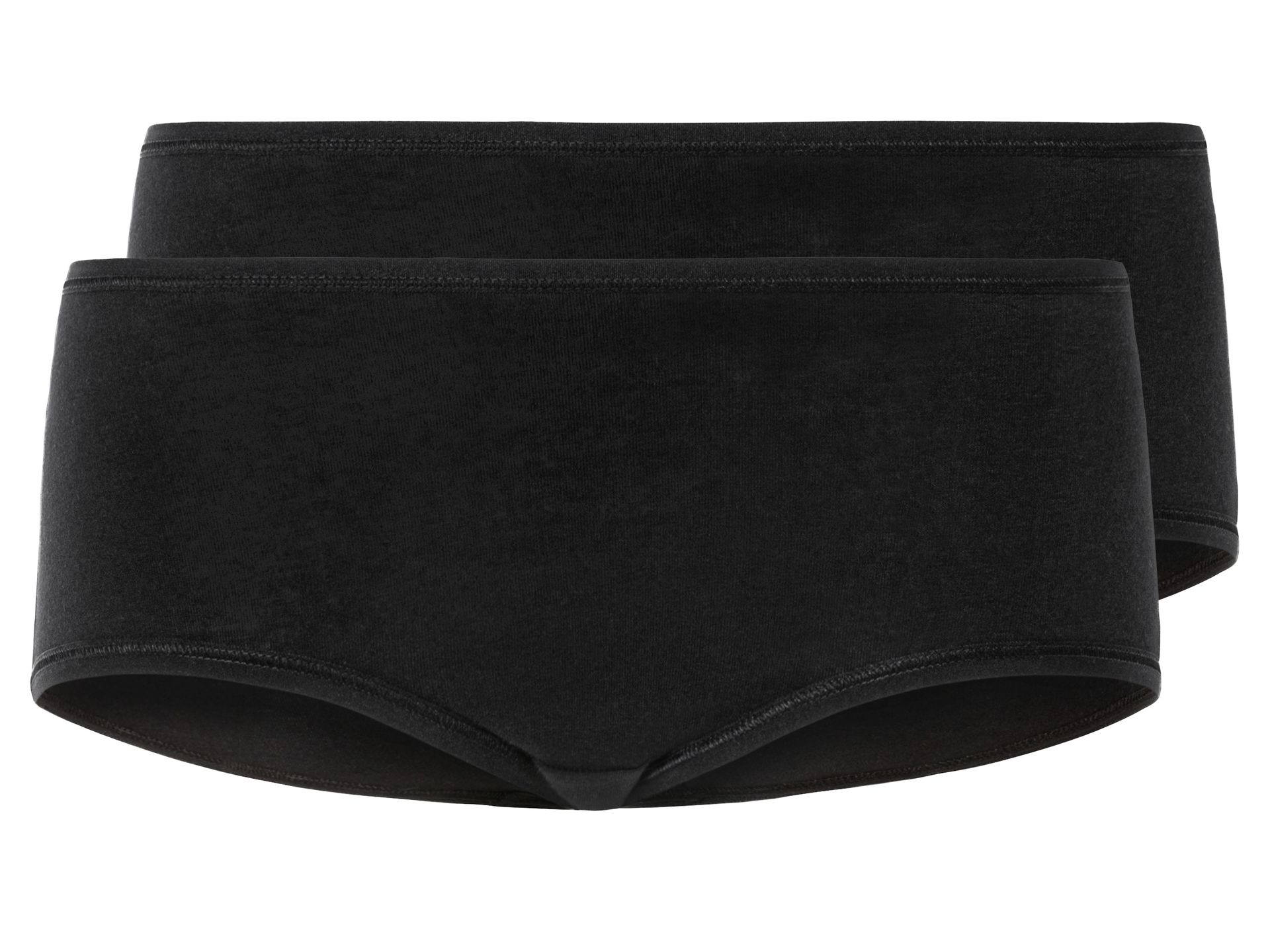 esmara® Majtki figi damskie z biobawełną, 2 pary (Czarny, XL(48/50))