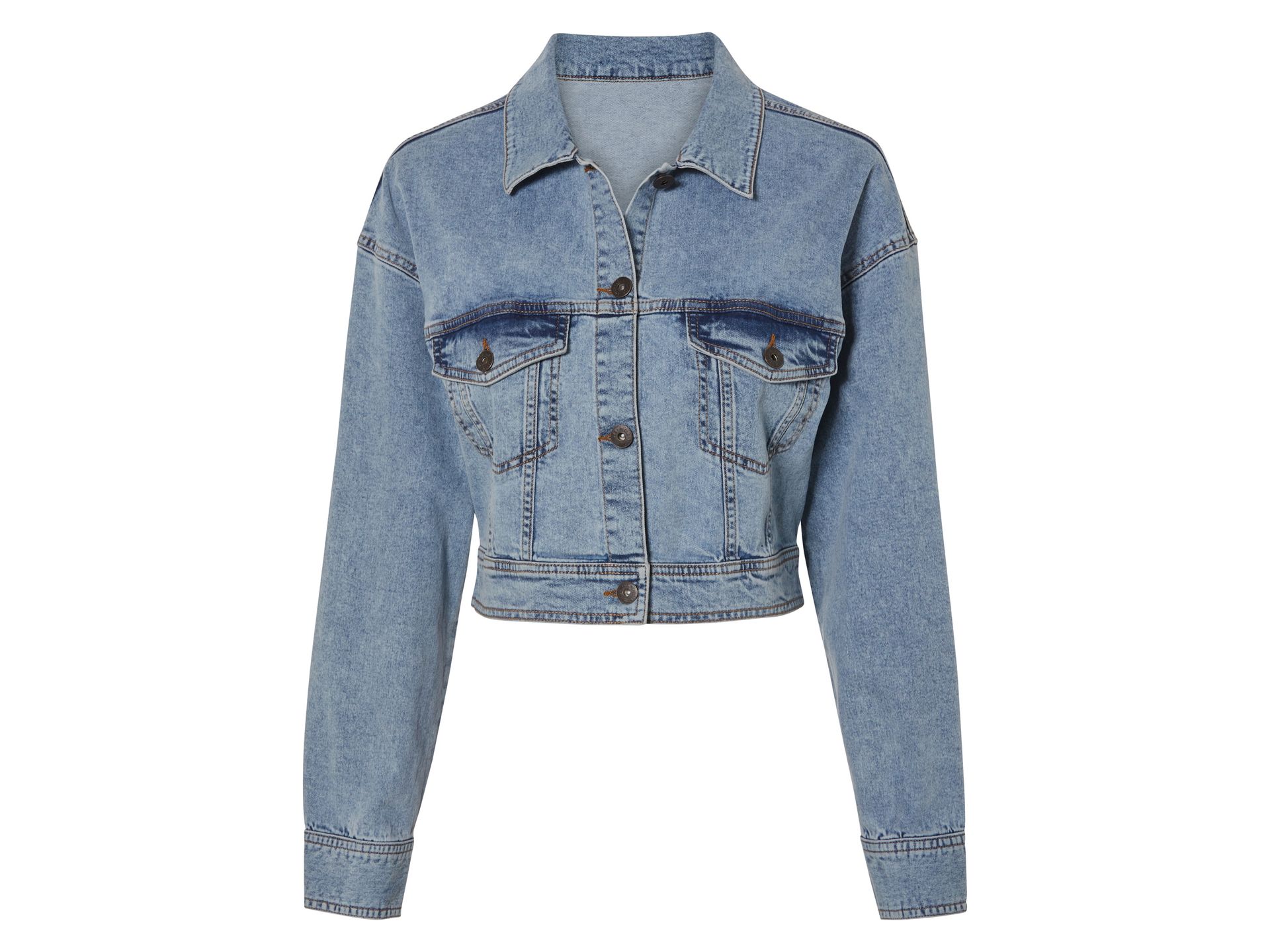 esmara® Kurtka jeansowa damska kurtka z biobawełną (Jasnoniebieski, 40)