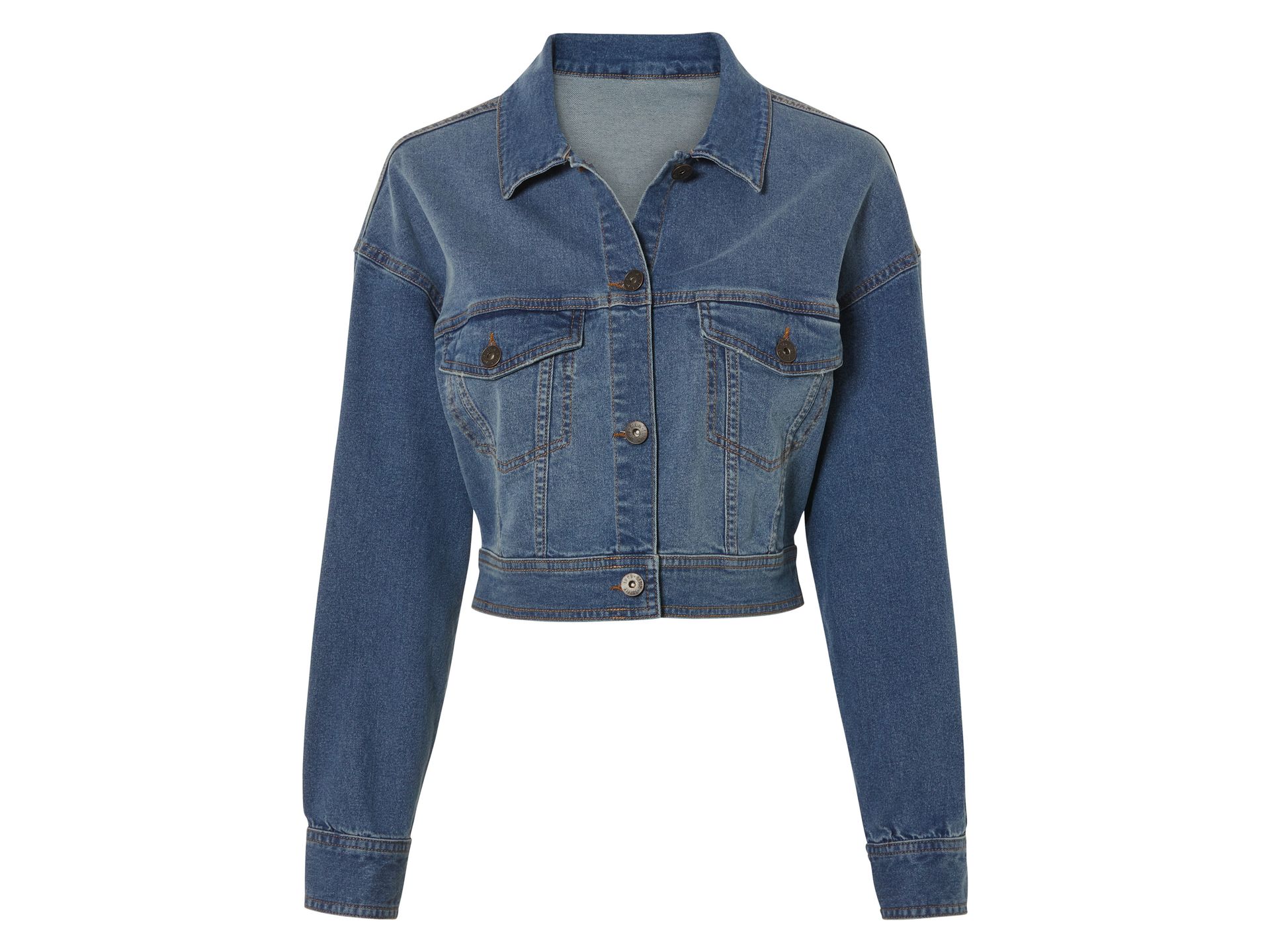 esmara® Kurtka jeansowa damska kurtka z biobawełną (Ciemnoniebieski, 42)