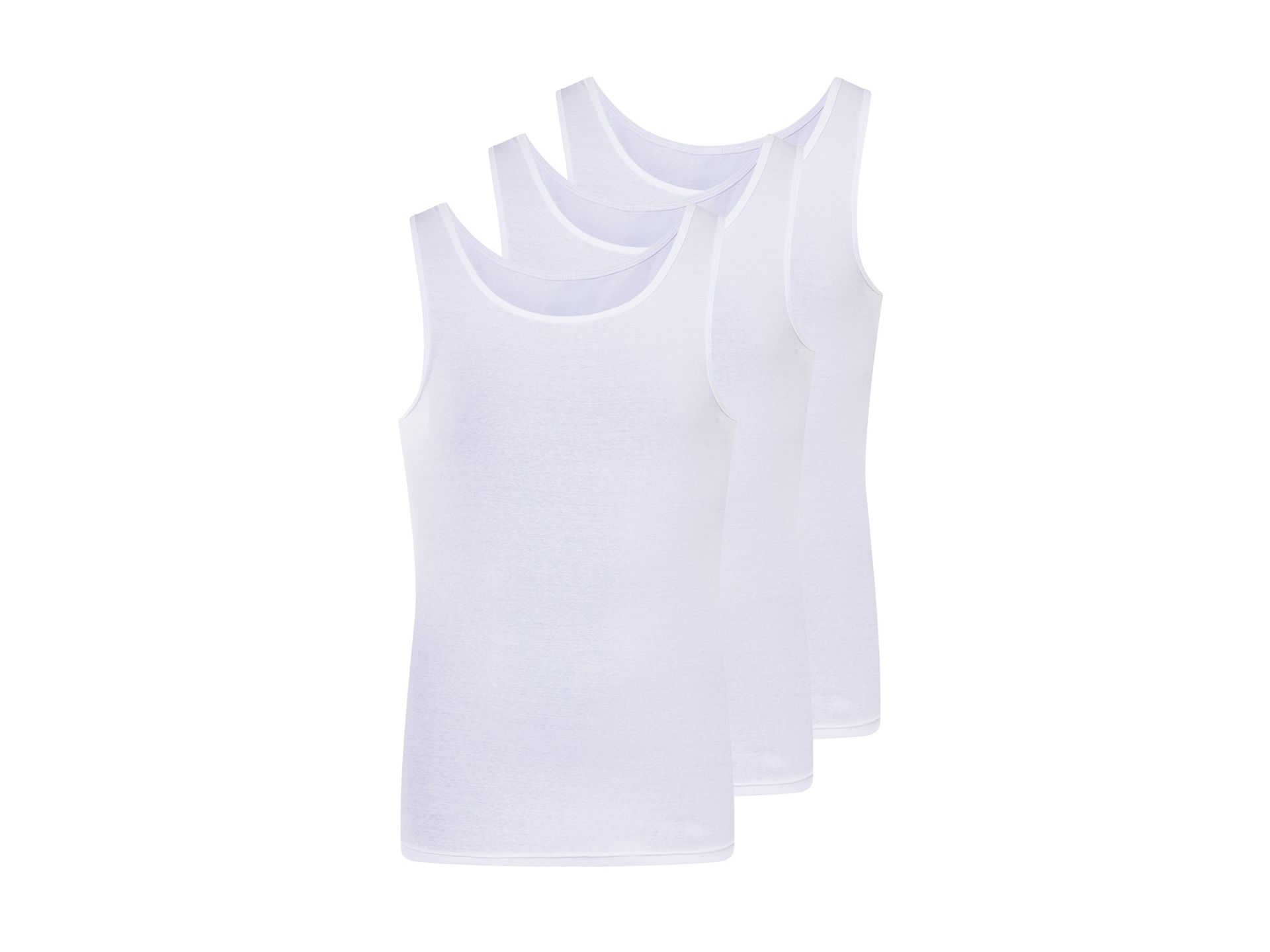 LIVERGY® Podkoszulki męskie prążkowane, 3 sztuki (Biały, 8/XXL)