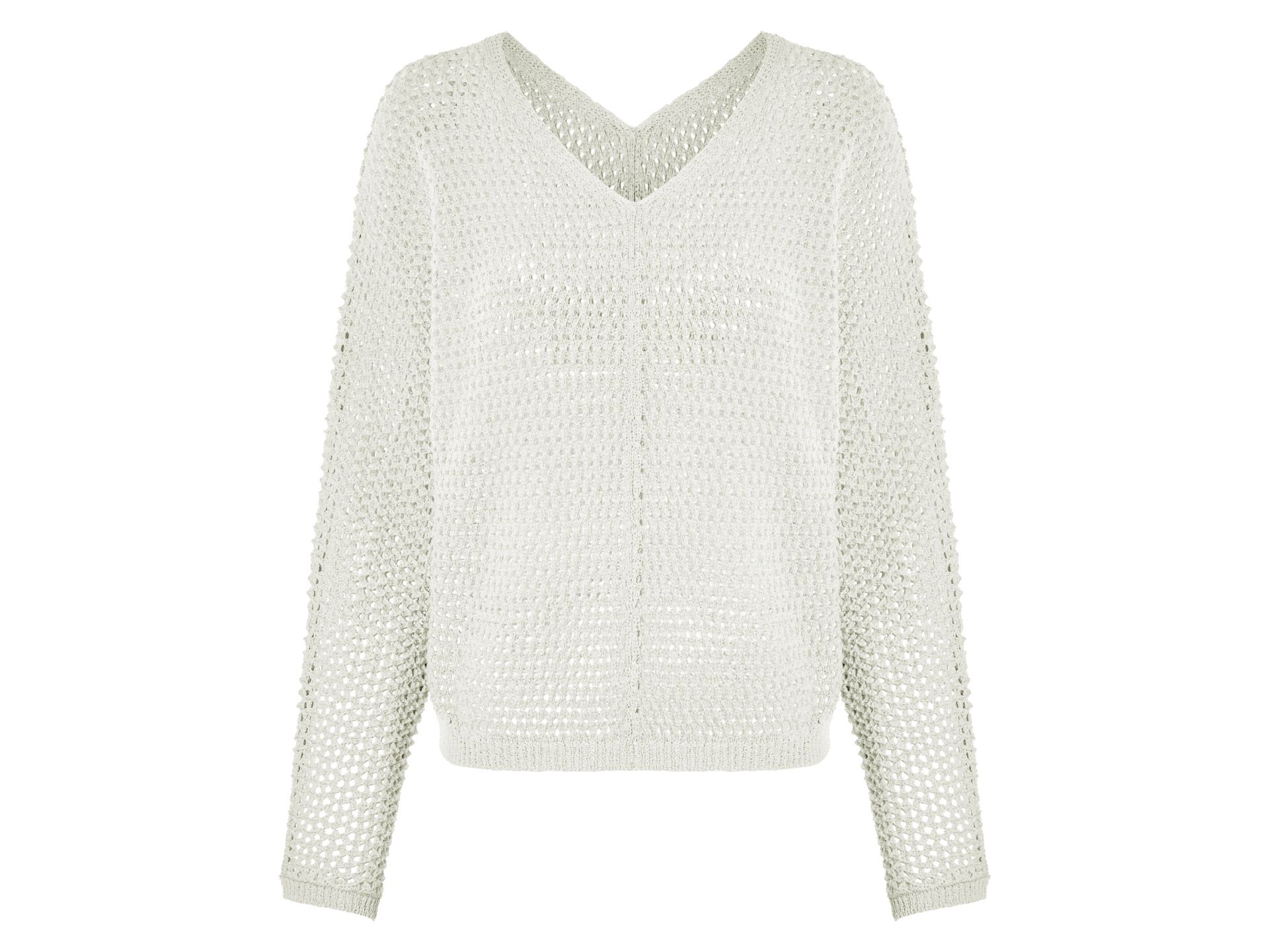 esmara® Sweter damski ażurowy (Biały, M(40/42))