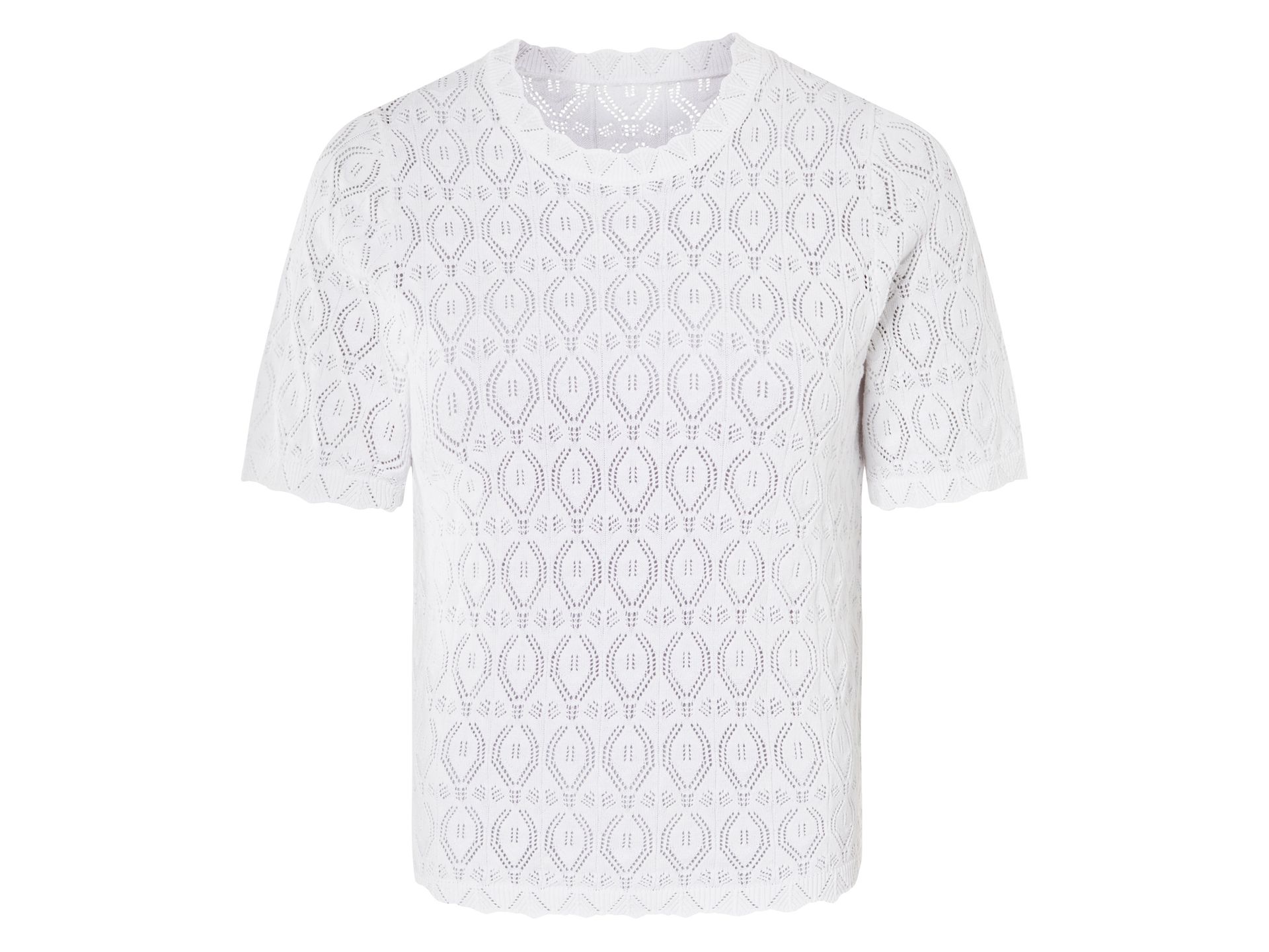 esmara® Sweter ażurowy damski z bawełny (Biały, M(40/42))