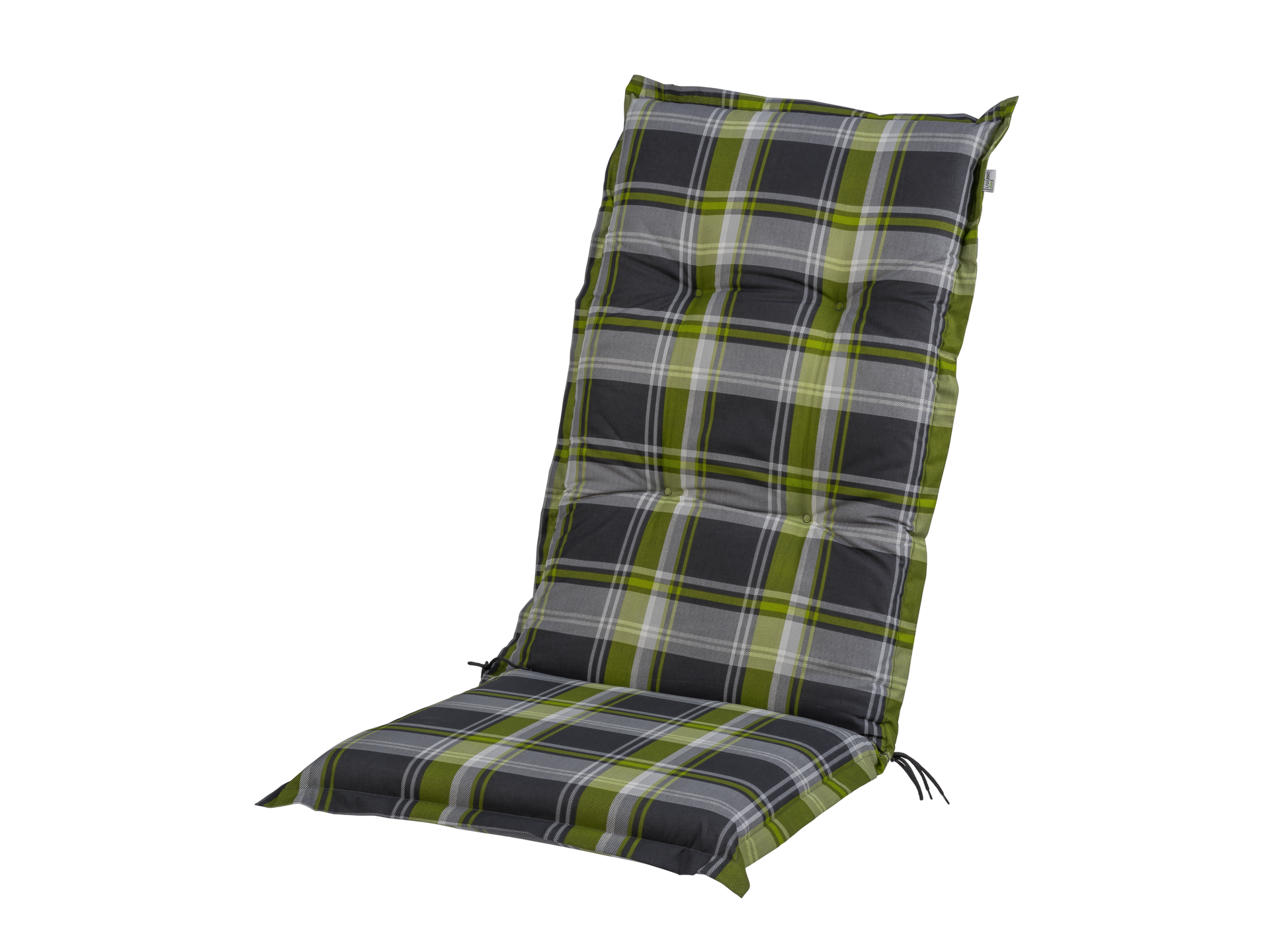 LIVARNO home Poduszka na krzesło z wysokim oparciem Valencia / Miami, 8 cm (w kratkę/zielony)