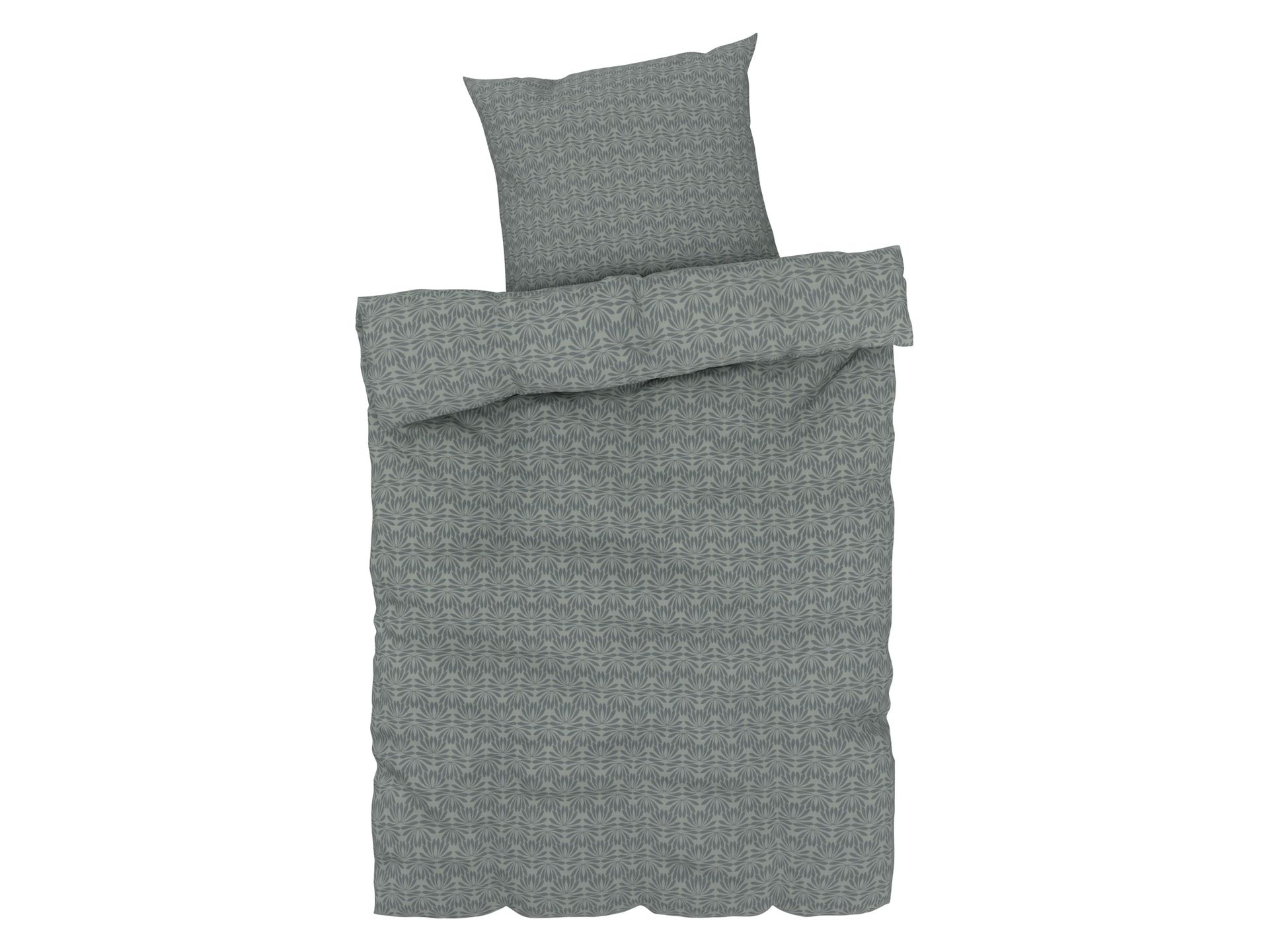 LIVARNO home Pościel z bawełną renforcé, 140 x 200 cm (Ornament zielony)