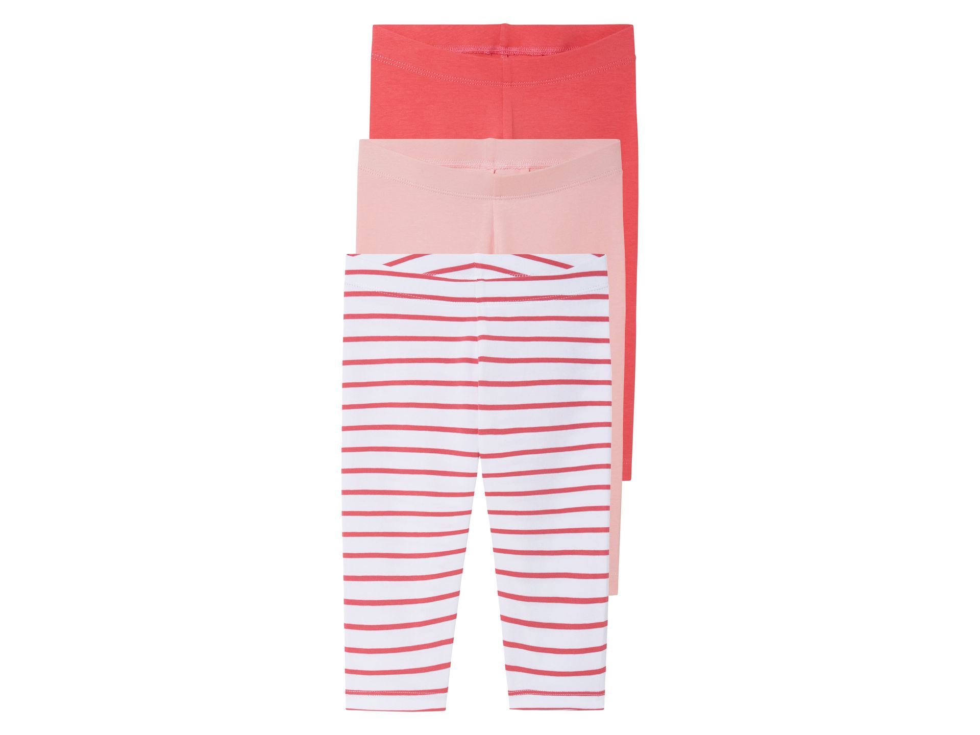 lupilu® Legginsy dziecięce 3/4 z bawełną, 3 pary (Czerwony/różowy, 110/116)