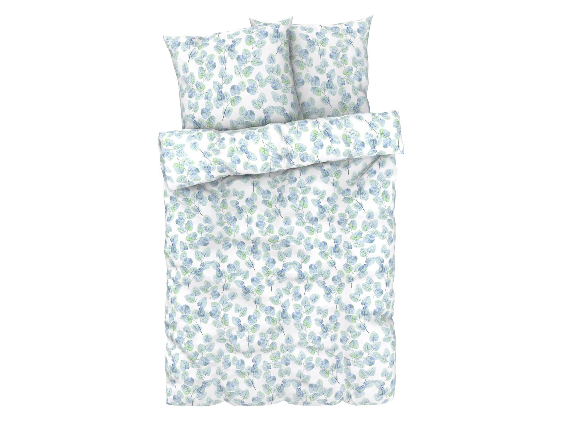 LIVARNO home Pościel z mikrowłókna satynowego, 220 x 200 cm (Liście)