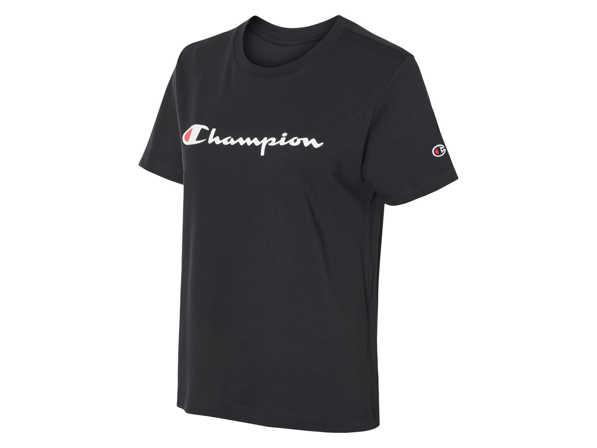 Champion T-shirt damski z bawełny (Czarny, S)