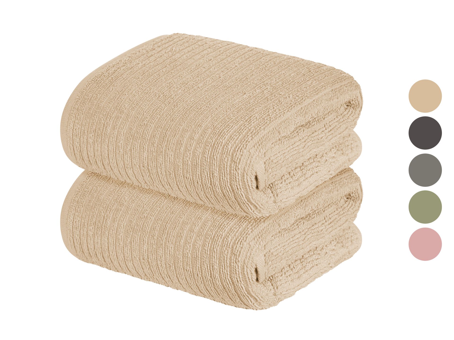 LIVARNO home Ręczniki frotte do rąk, 50 x 100 cm, 2 sztuki