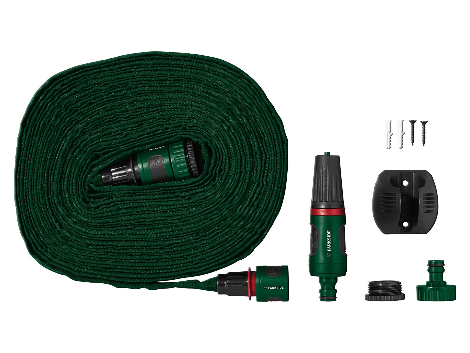 PARKSIDE® Zestaw wąż z przyłączami, 7 elementów (Wąż płaski, 15 m)