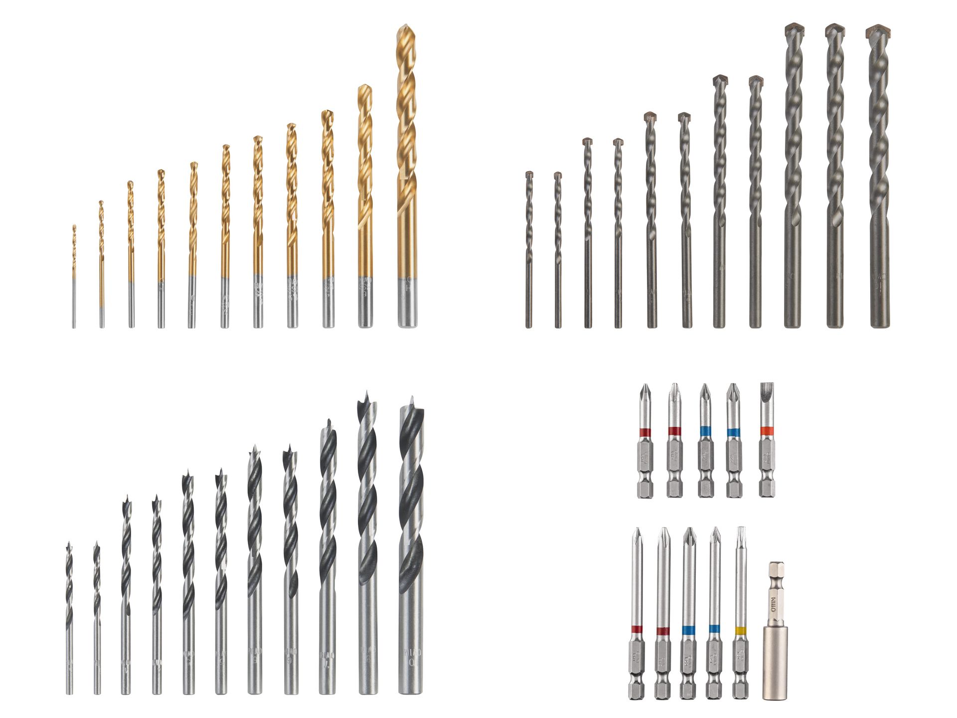 PARKSIDE® Zestaw wierteł HSS/do kamienia/do drewna, 11 elementów
