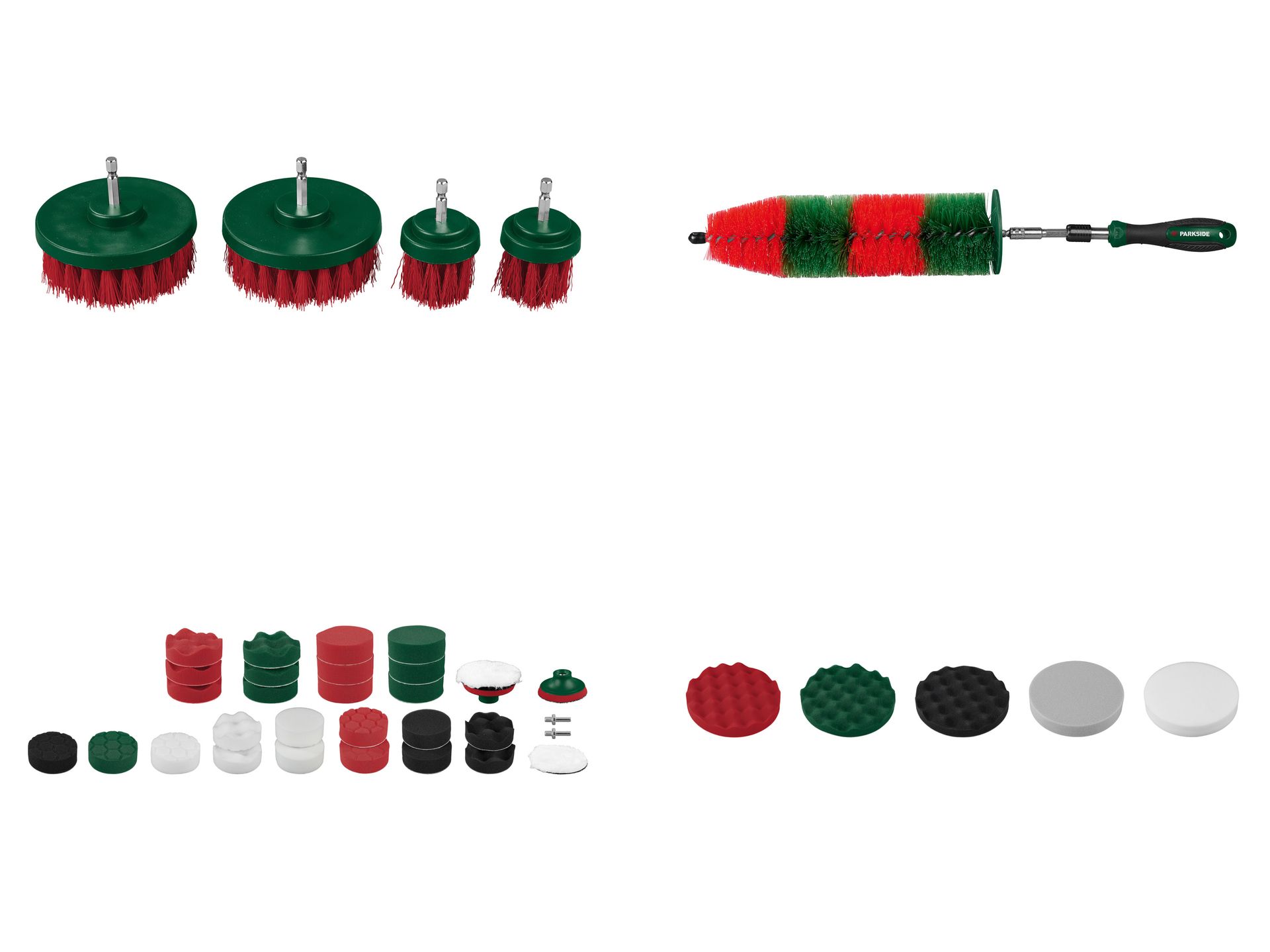 PARKSIDE® Szczotki do tapicerki / Szczotka do kół i felg / Zestaw do polerowania / Nakładki polerskie