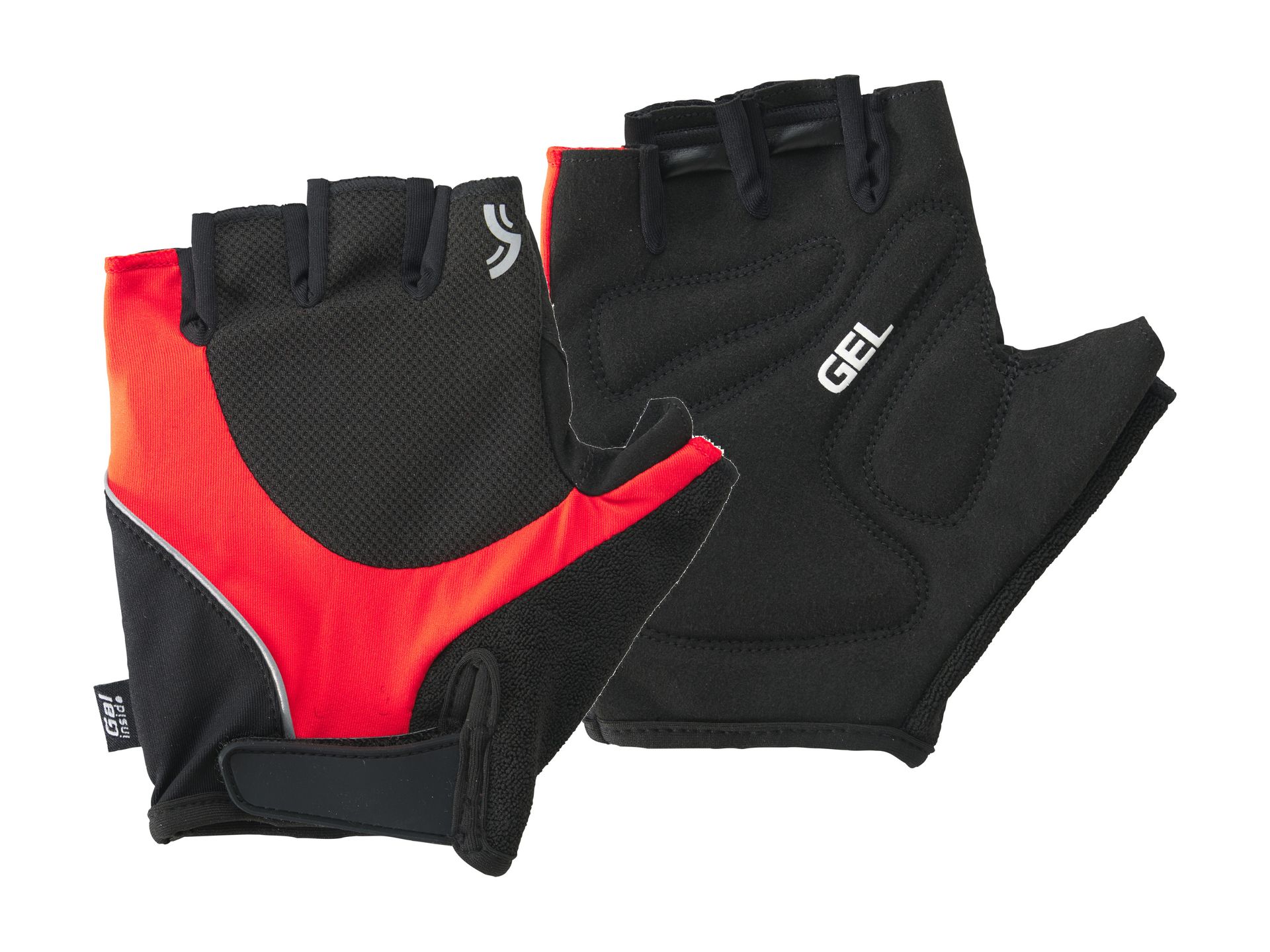 CRIVIT Rękawiczki rowerowe z elementami odblaskowymi (Czerwony, 9)