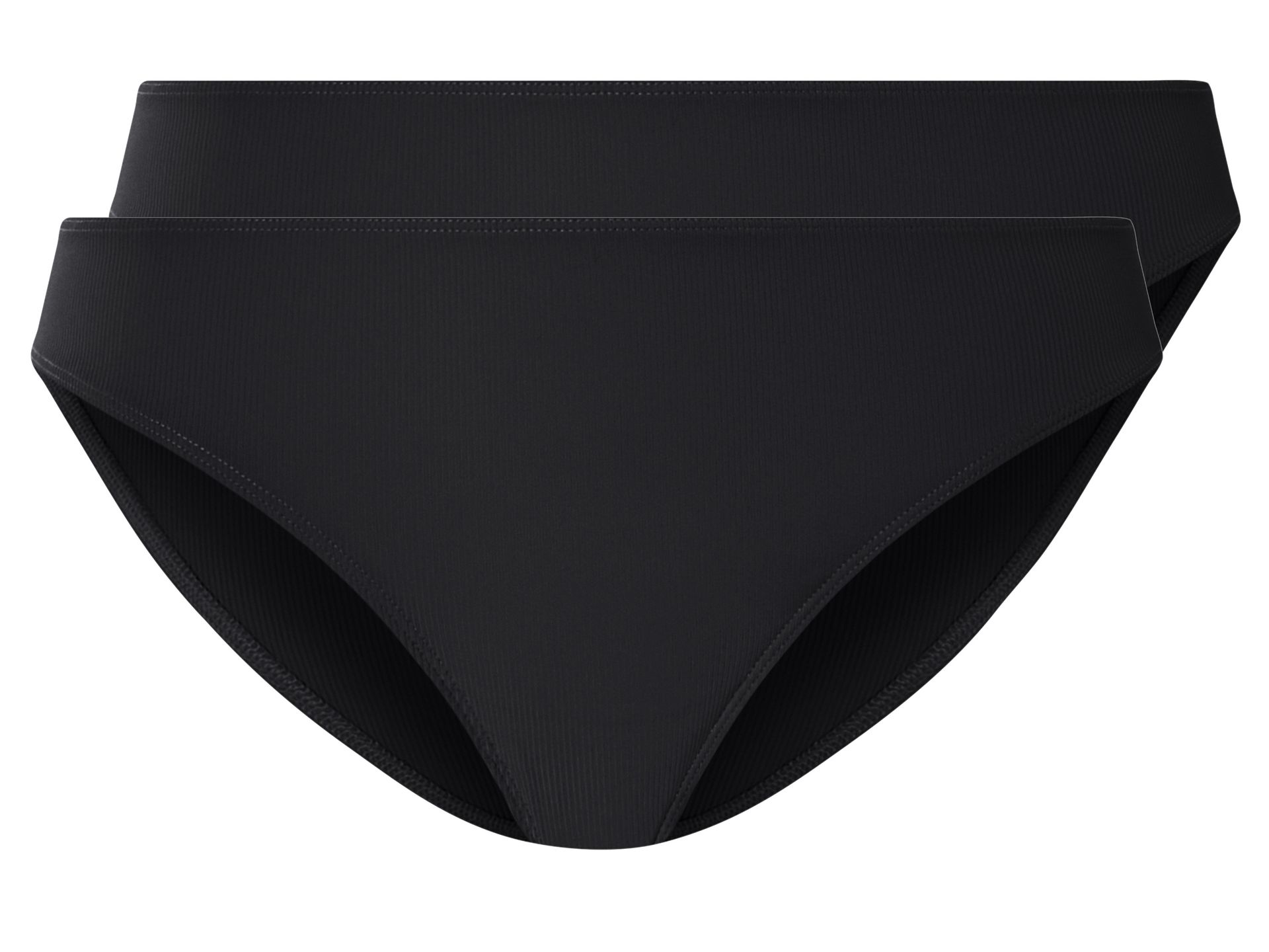 esmara® Majtki figi damskie prążkowane, 2 pary (Czarny, XS (32/34))