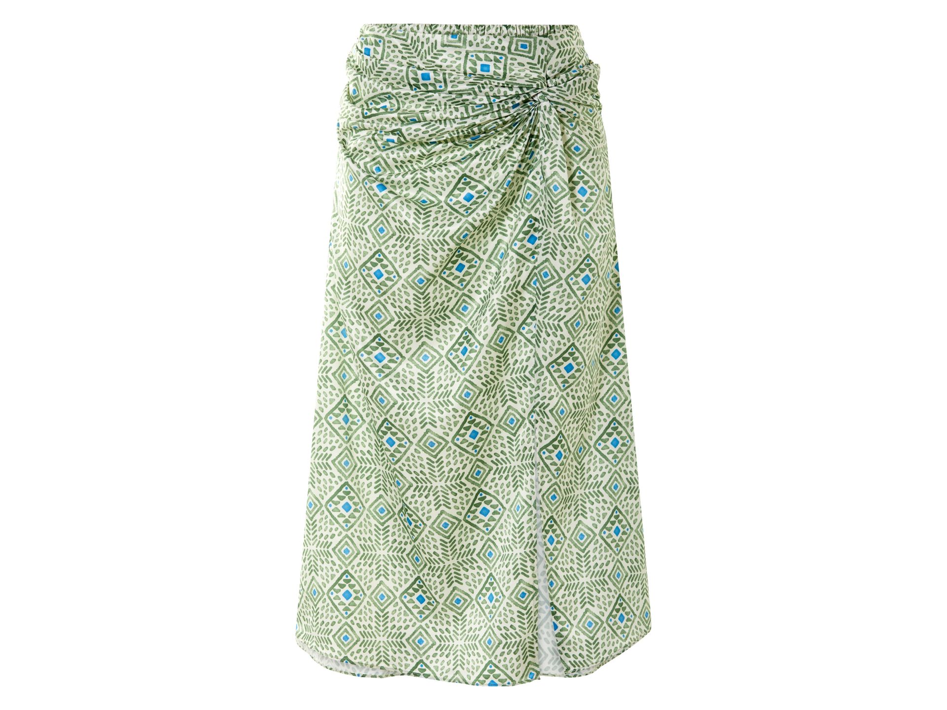 esmara® Spódnica midi damska o wyglądzie satyny (Zielony/wzorzysty, 38)