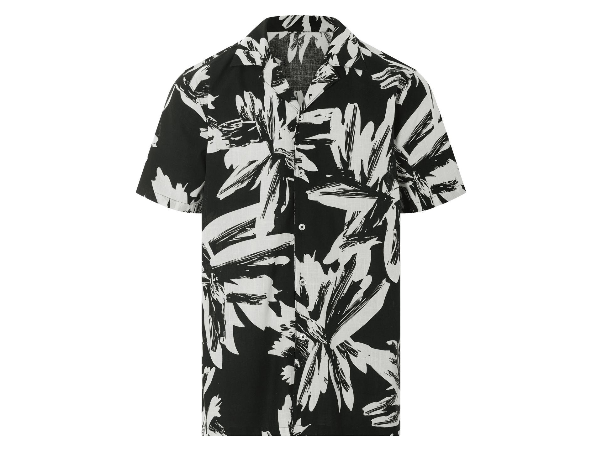 LIVERGY® Koszula męska z bawełny (Czarny / biały, S (37/38))