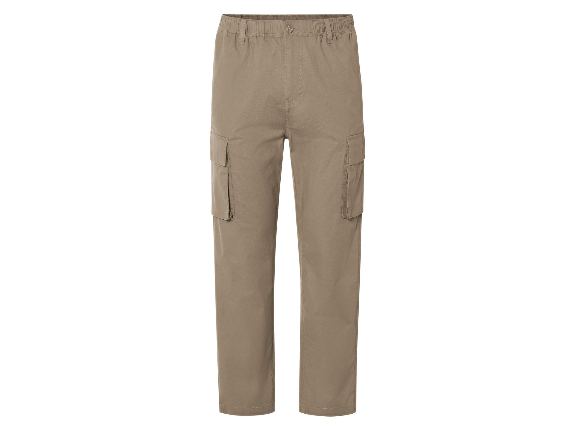 LIVERGY® Spodnie cargo męskie z bawełną (Beżowy, S (44/46))