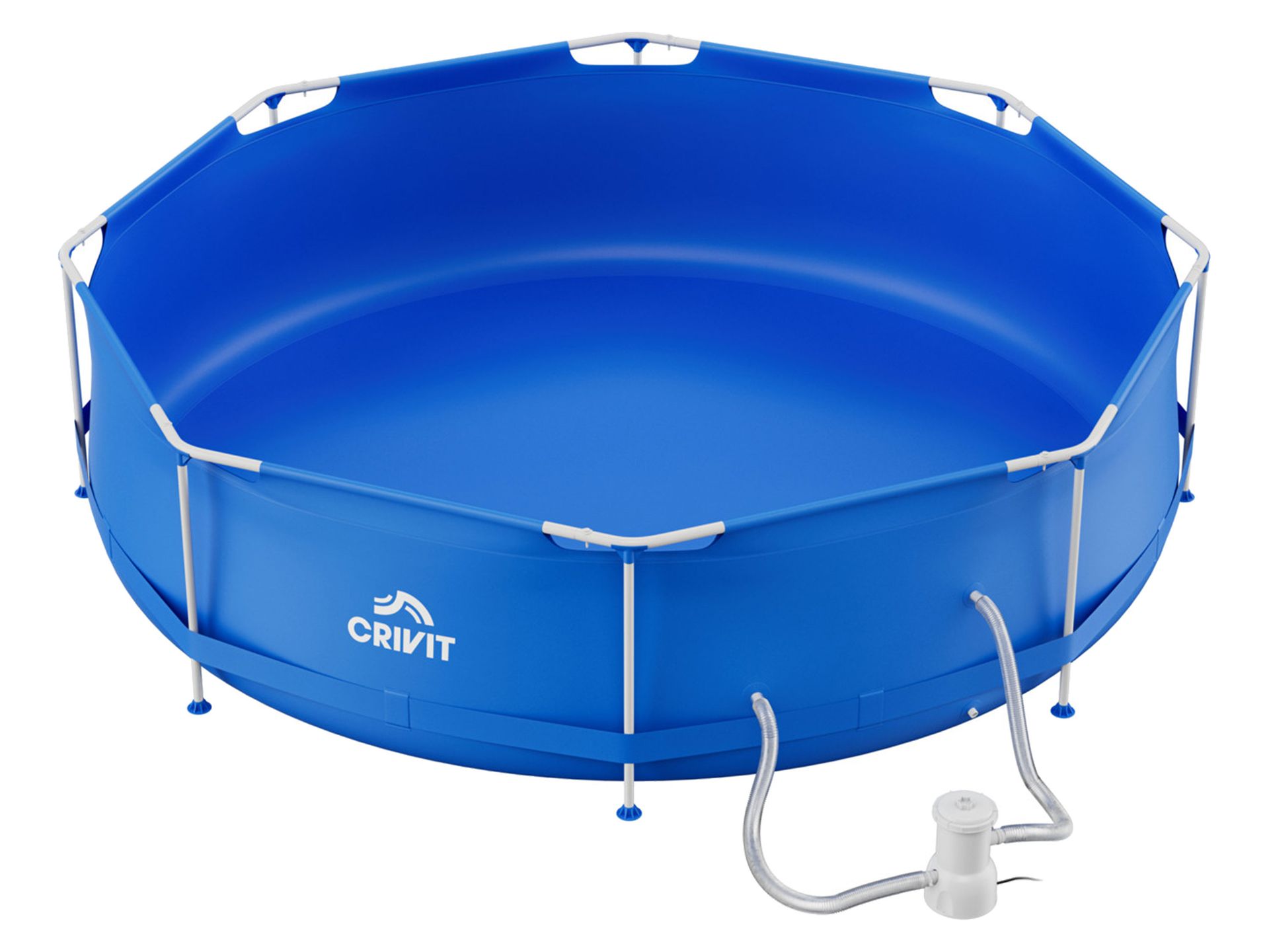 CRIVIT Basen na stelażu metalowym, Ø 300 x wys. 76 cm, z pompą filtracyjną