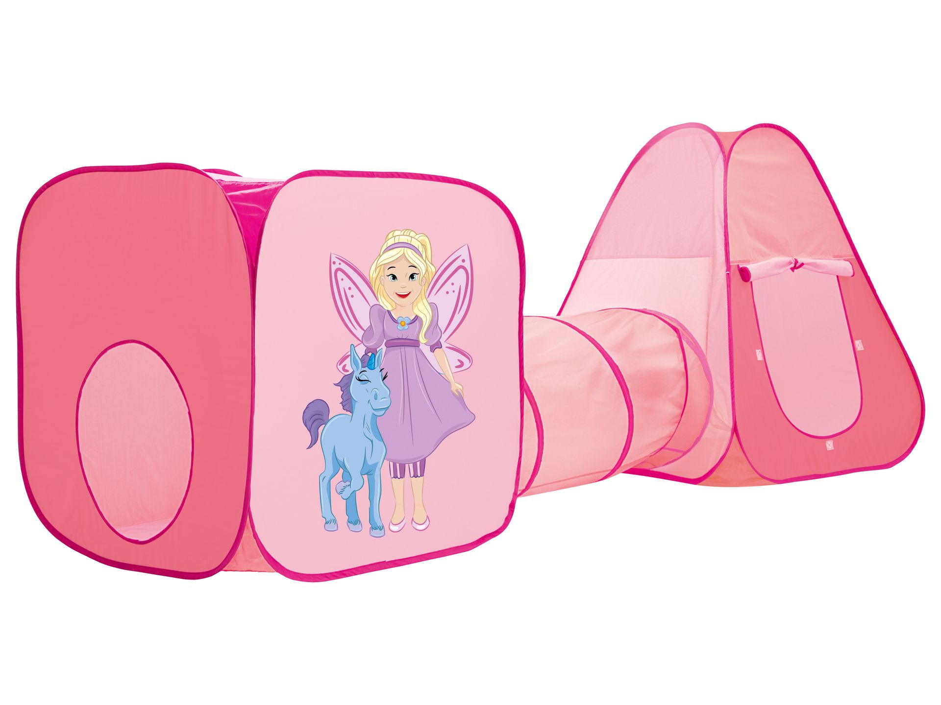 Playtive Namiot do zabawy z tunelem, 3 elementy (Różowy)