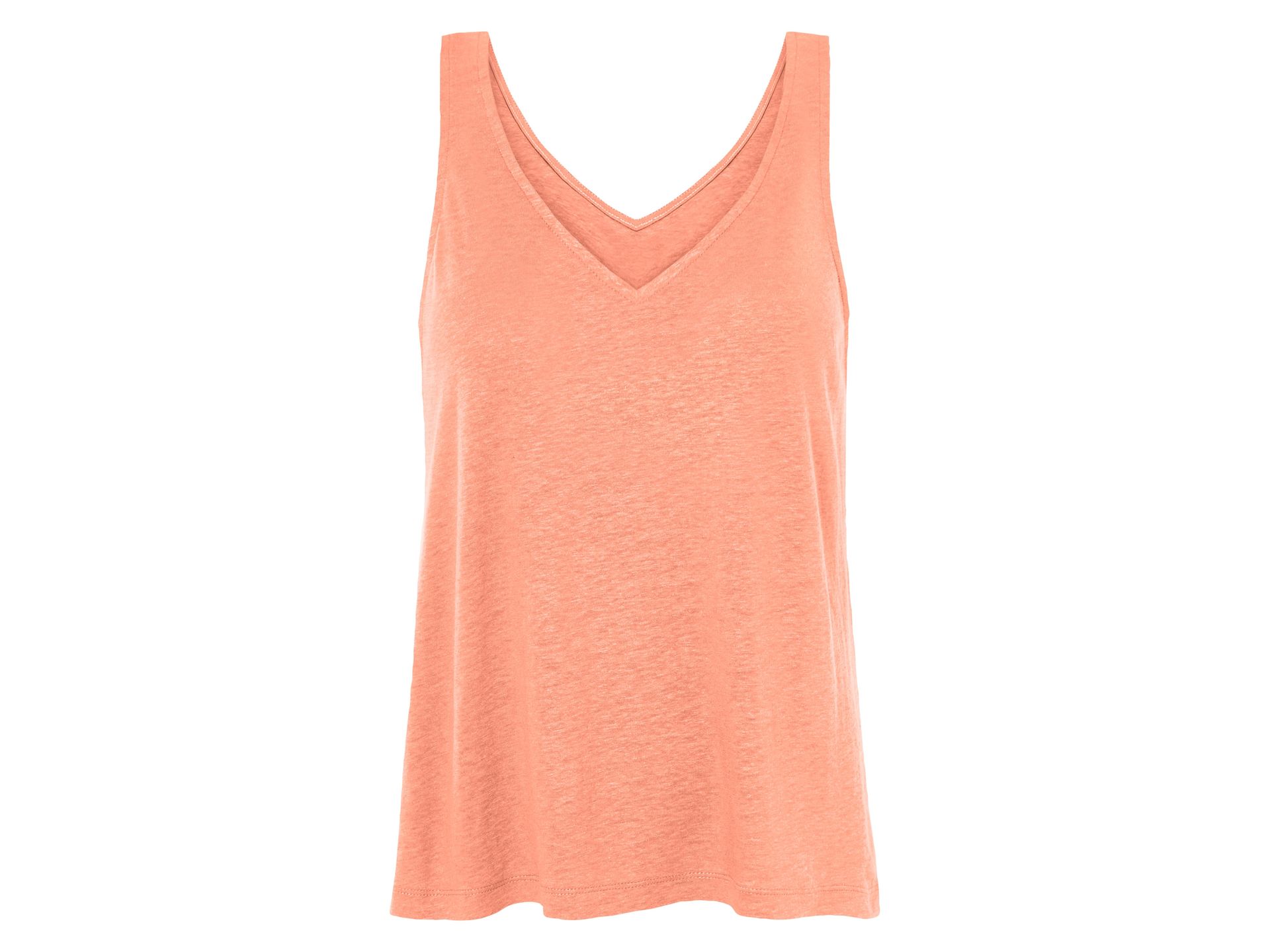 esmara® Top damski z lnem (Brzoskwiniowy, XS (32-34))