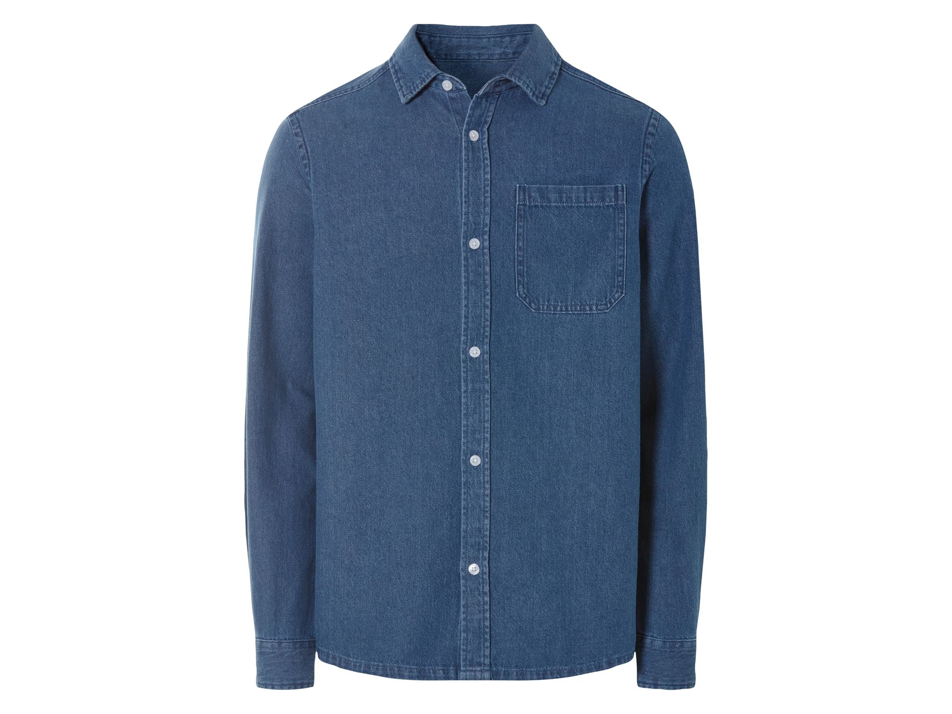 LIVERGY® Koszula jeansowa męska z bawełny (Ciemnoniebieski, S (37/38))