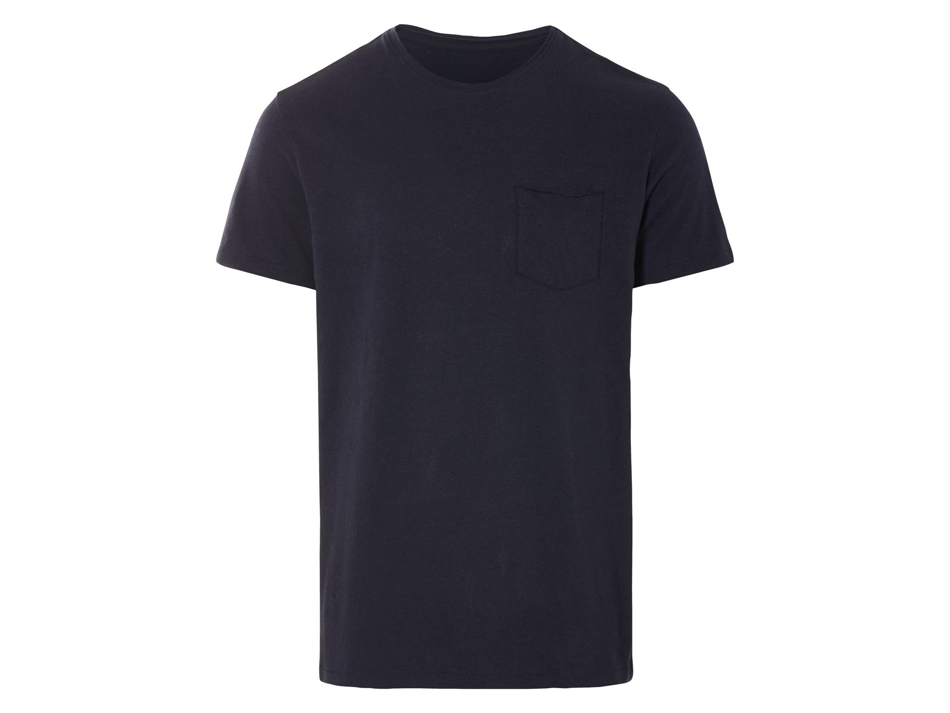 LIVERGY® T-shirt męski z lnem i bawełną (Granatowy, S (44-46))