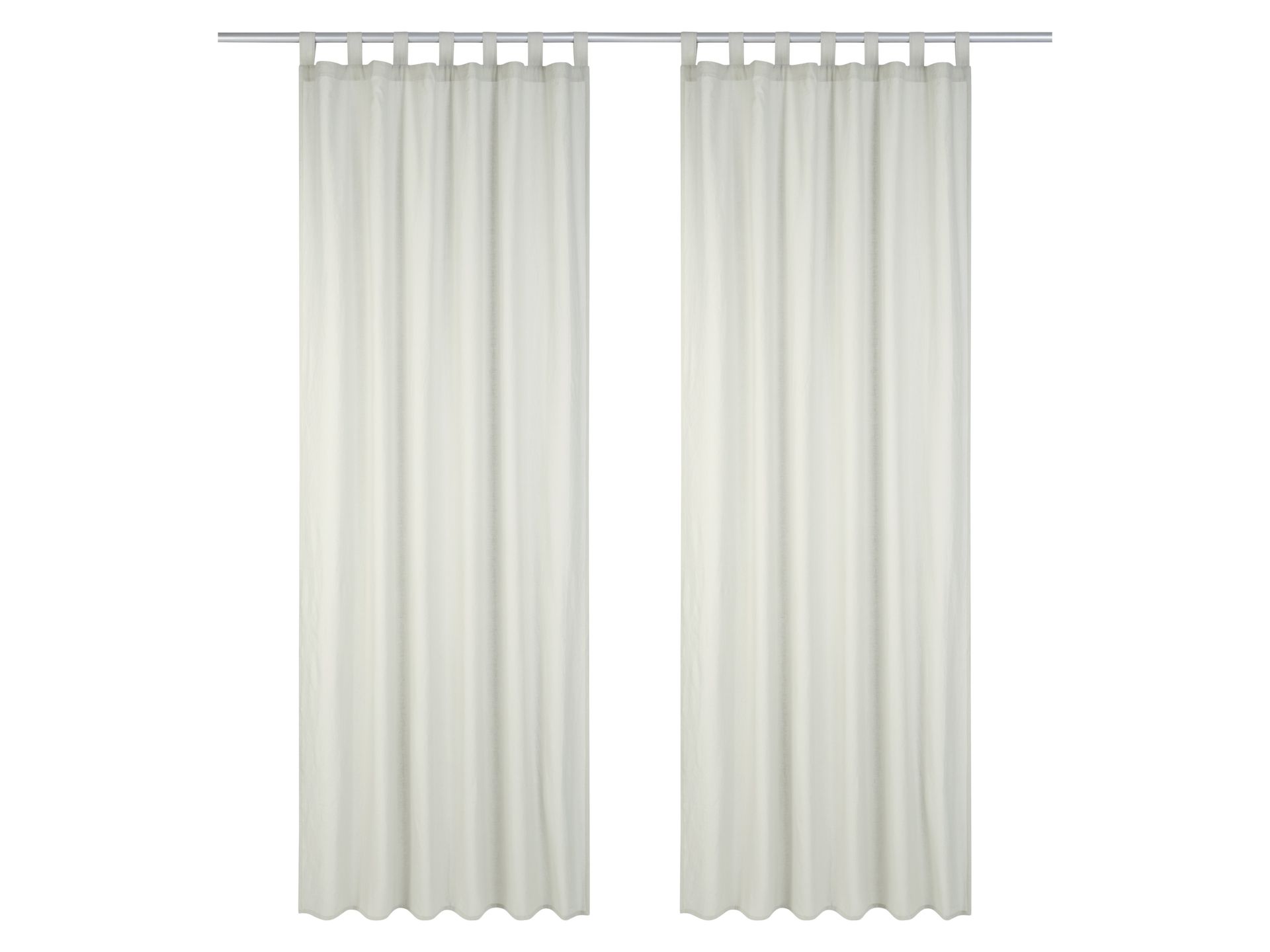 LIVARNO home Zestaw 2 zasłon z lnem i bawełną, 135 x 240 cm (Beżowy)