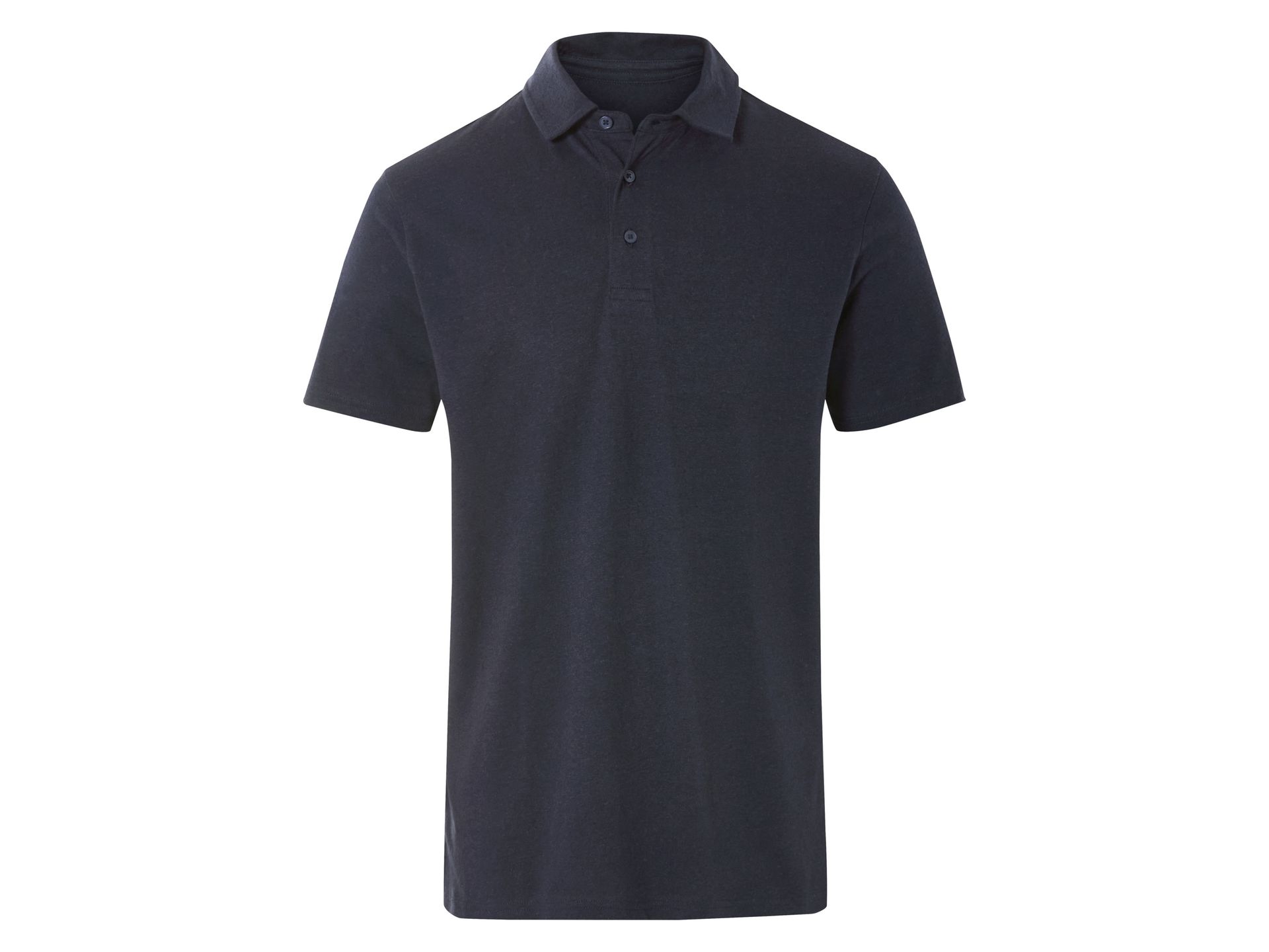 LIVERGY® Koszulka polo męska z lnem i bawełną (Granatowy, L (52/54))