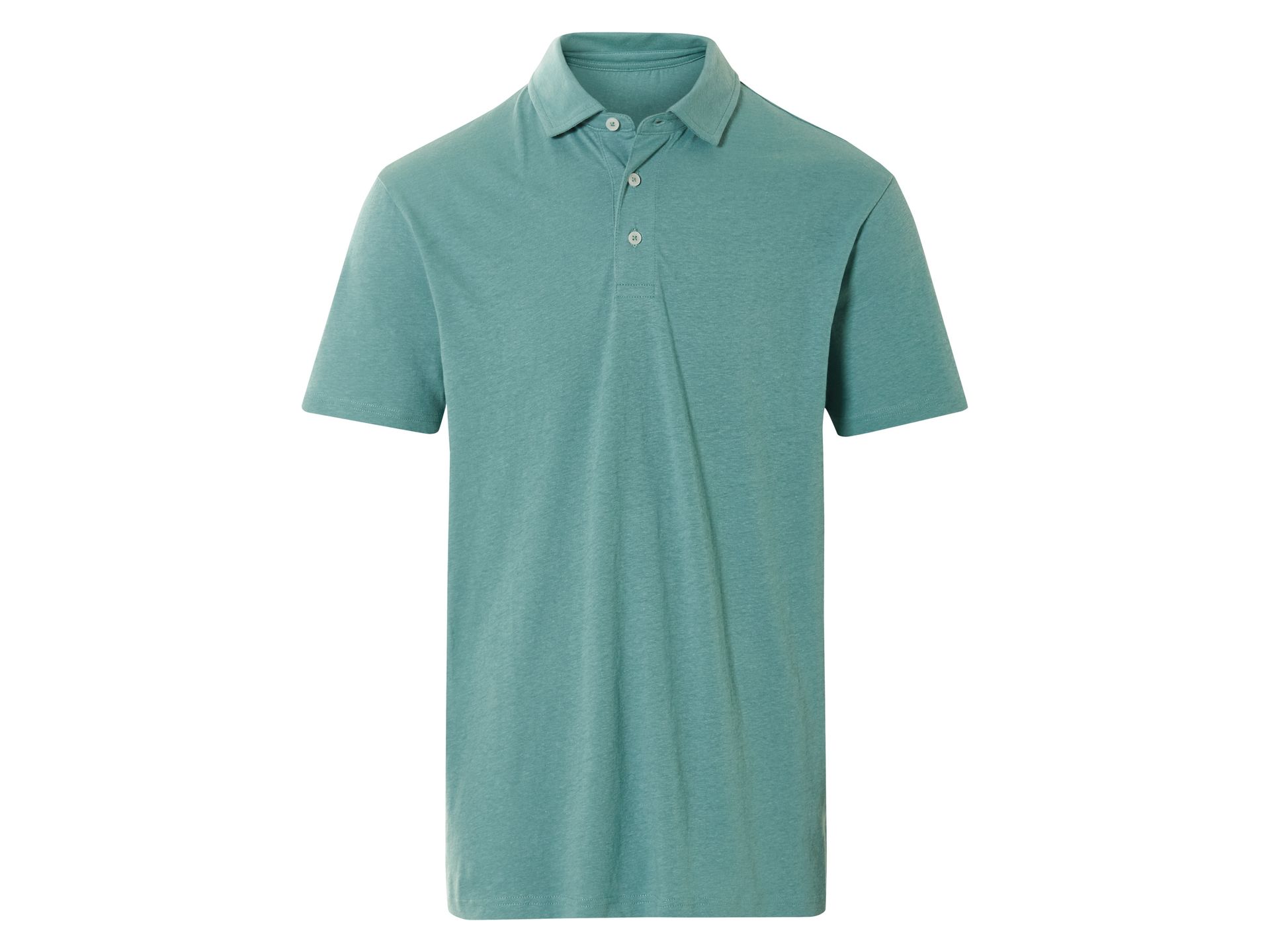 LIVERGY® Koszulka polo męska z lnem i bawełną (Turkusowy, M (48/50))