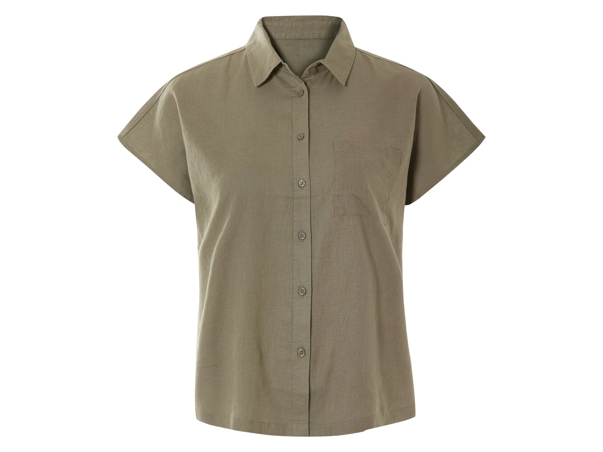 esmara® Koszula damska z lnem i bawełną (Oliwkowy, 42)