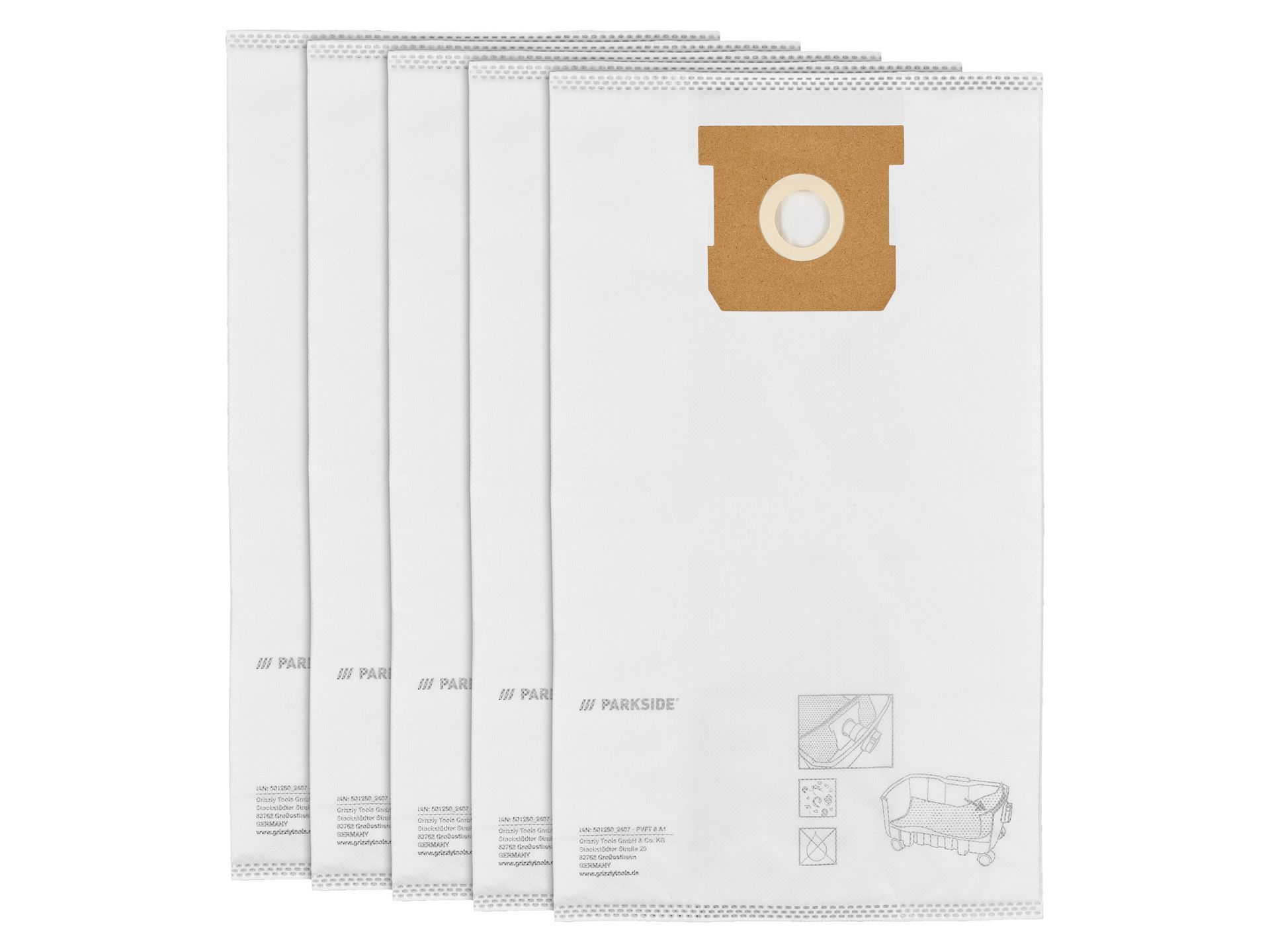 PARKSIDE® Worki filtracyjne PFT 8 A1/PVFT 8 A1 do odkurzacza (Worki filtrujące z włókniny, 5 sztuk)