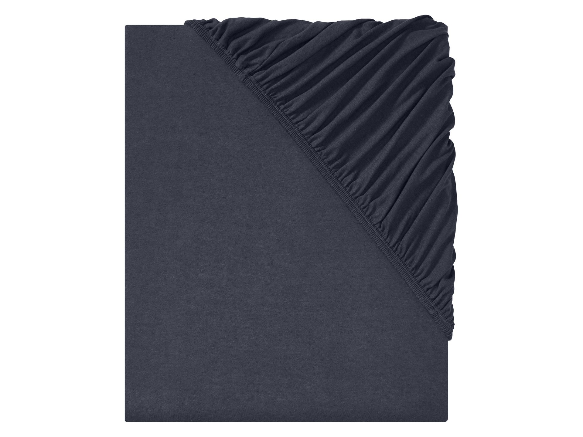 LIVARNO home Prześcieradło z lnem z gumką, 180-200 x 200 cm (Granatowy)