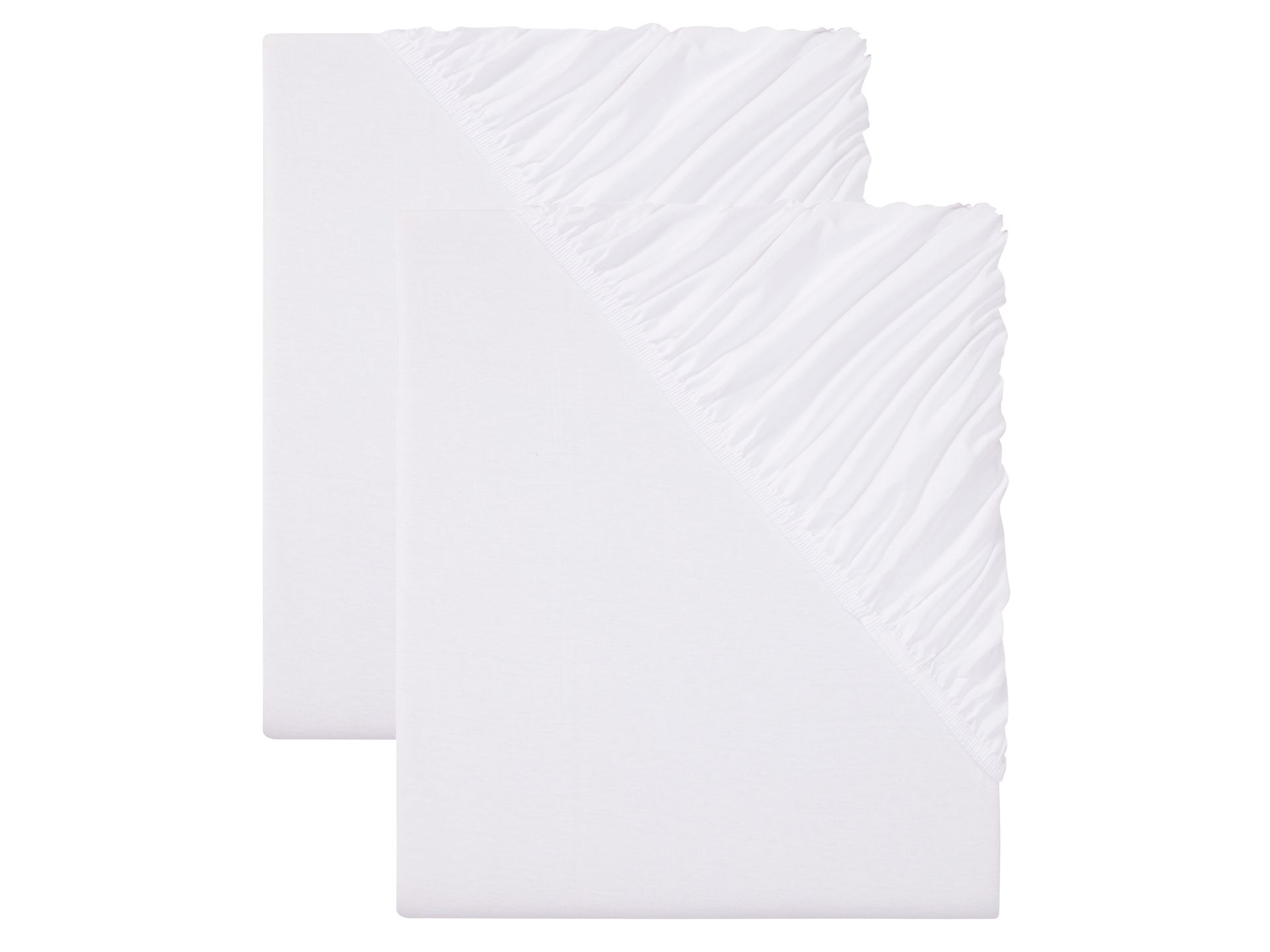 LIVARNO home Komplet prześcieradeł z dżerseju z gumką, 180-200 x 200 cm (Biały)