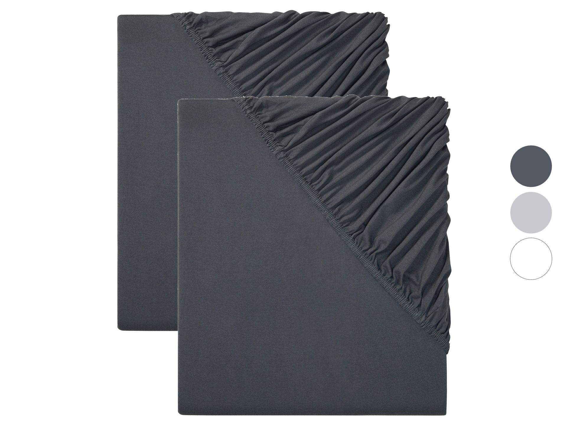 LIVARNO home Komplet prześcieradeł z dżerseju z gumką, 90-100 x 200 cm