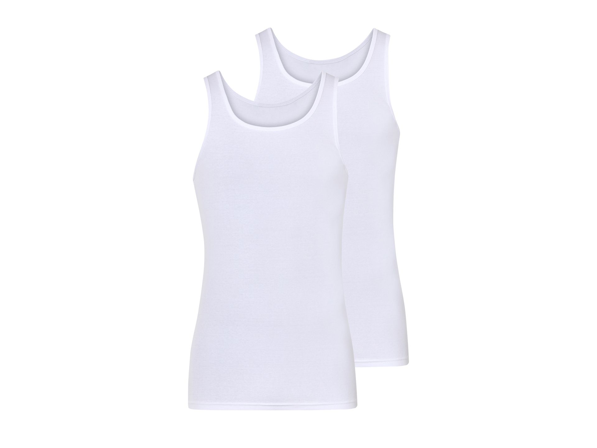 esmara Men Podkoszulki męskie z bawełny, 2 sztuki (Biały, 7/XL)