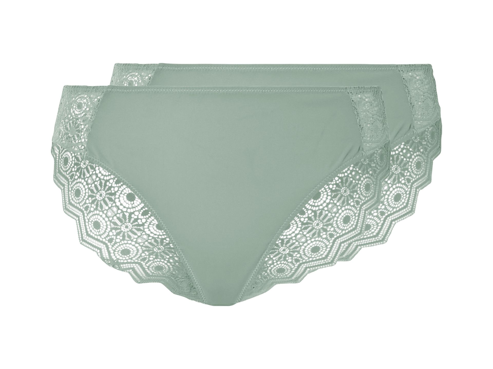 esmara® Majtki figi damskie, 2 pary (Zielony, XS (32/34))