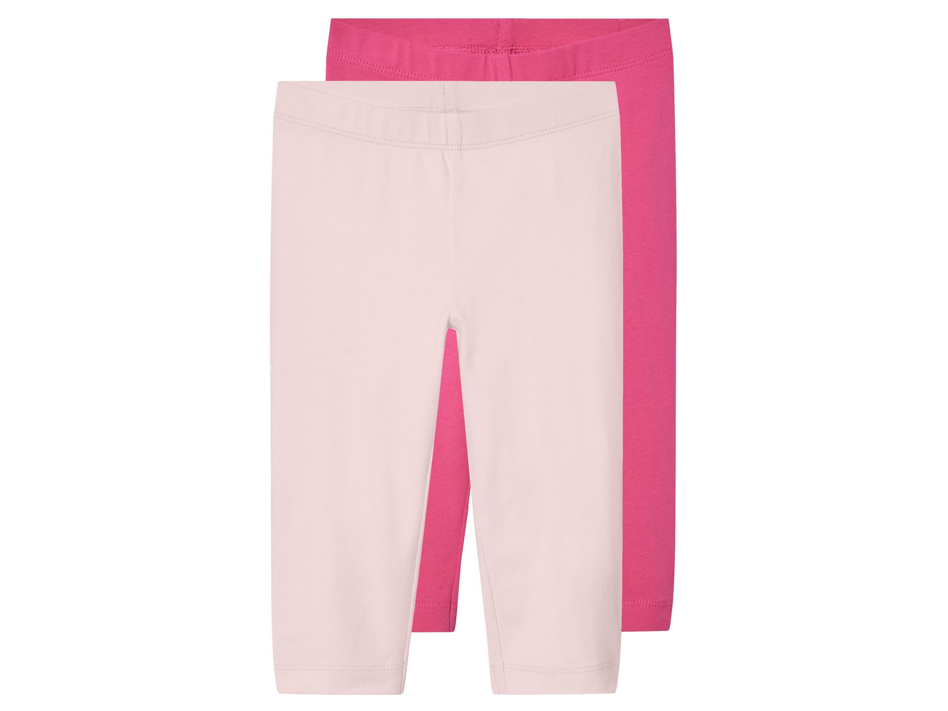 lupilu® Legginsy 3/4 dziecięce z bawełną, 2 pary (Różowy/ciemnoróżowy, 110/116)