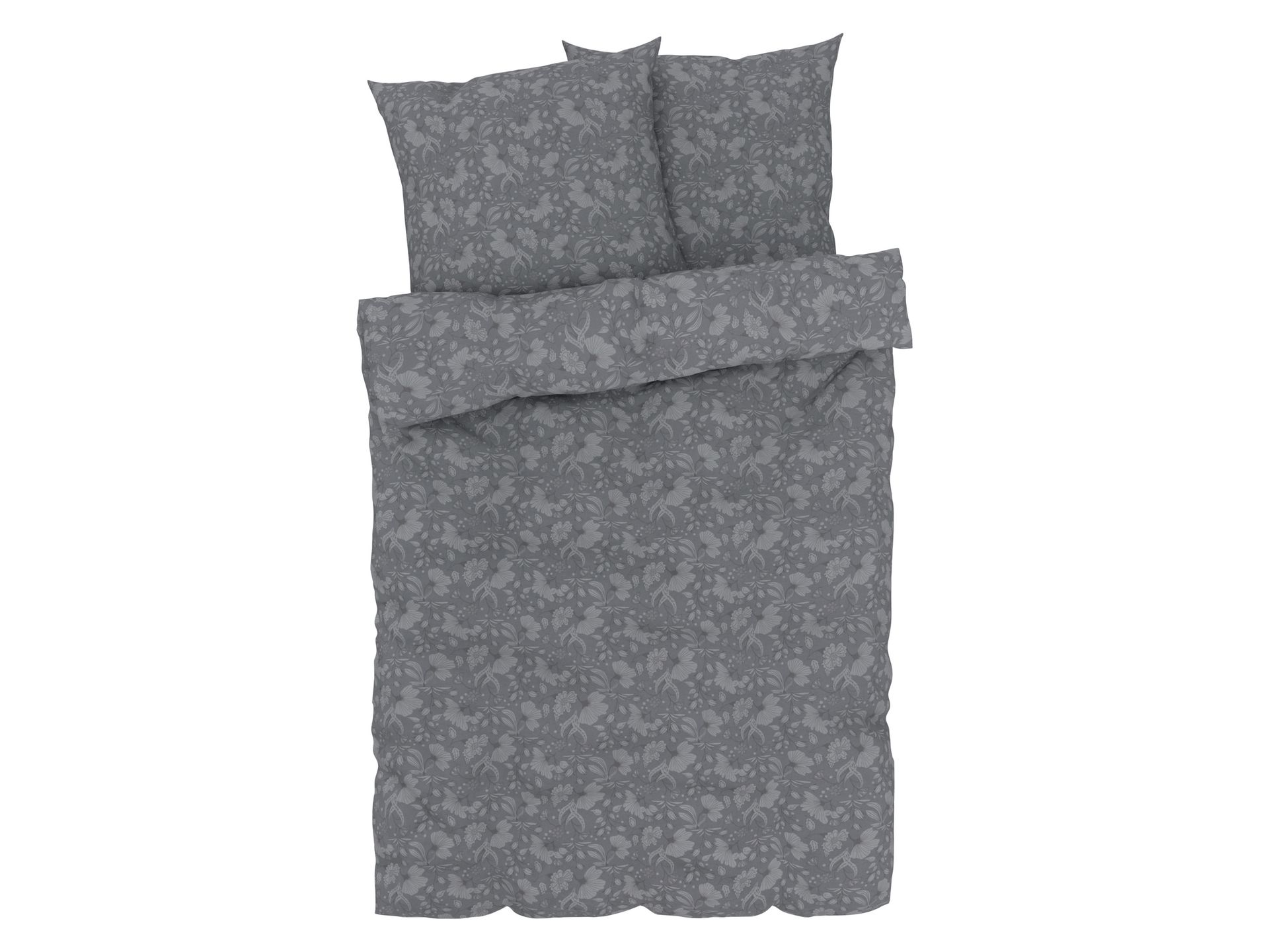 LIVARNO home Pościel z bawełny satynowej, 160 x 200 cm (Szary)