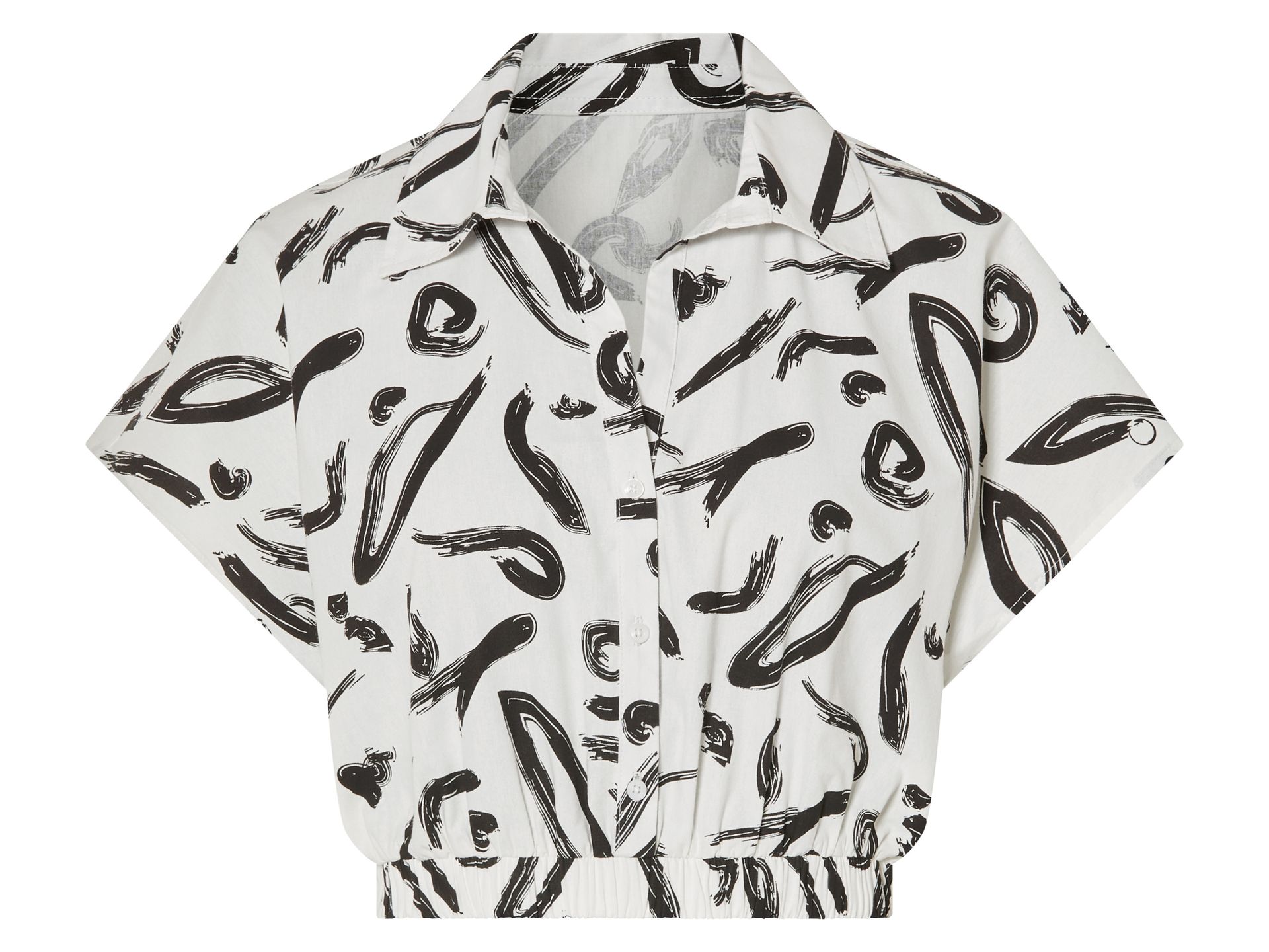 esmara® Koszula damska z bawełny (We wzory/czarny/biały, S (36-38))