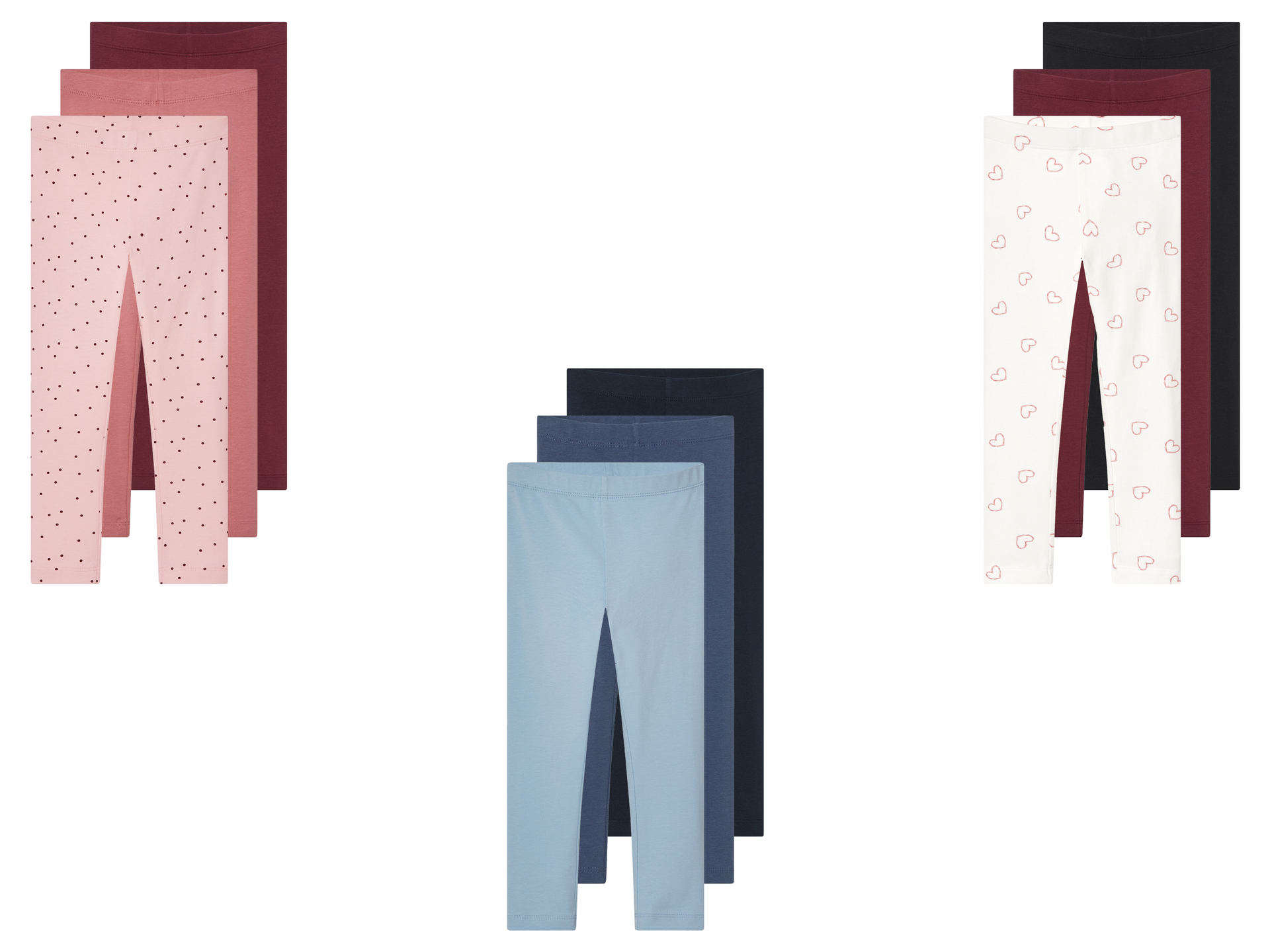 lupilu® Legginsy dziecięce z bawełną, 3 pary