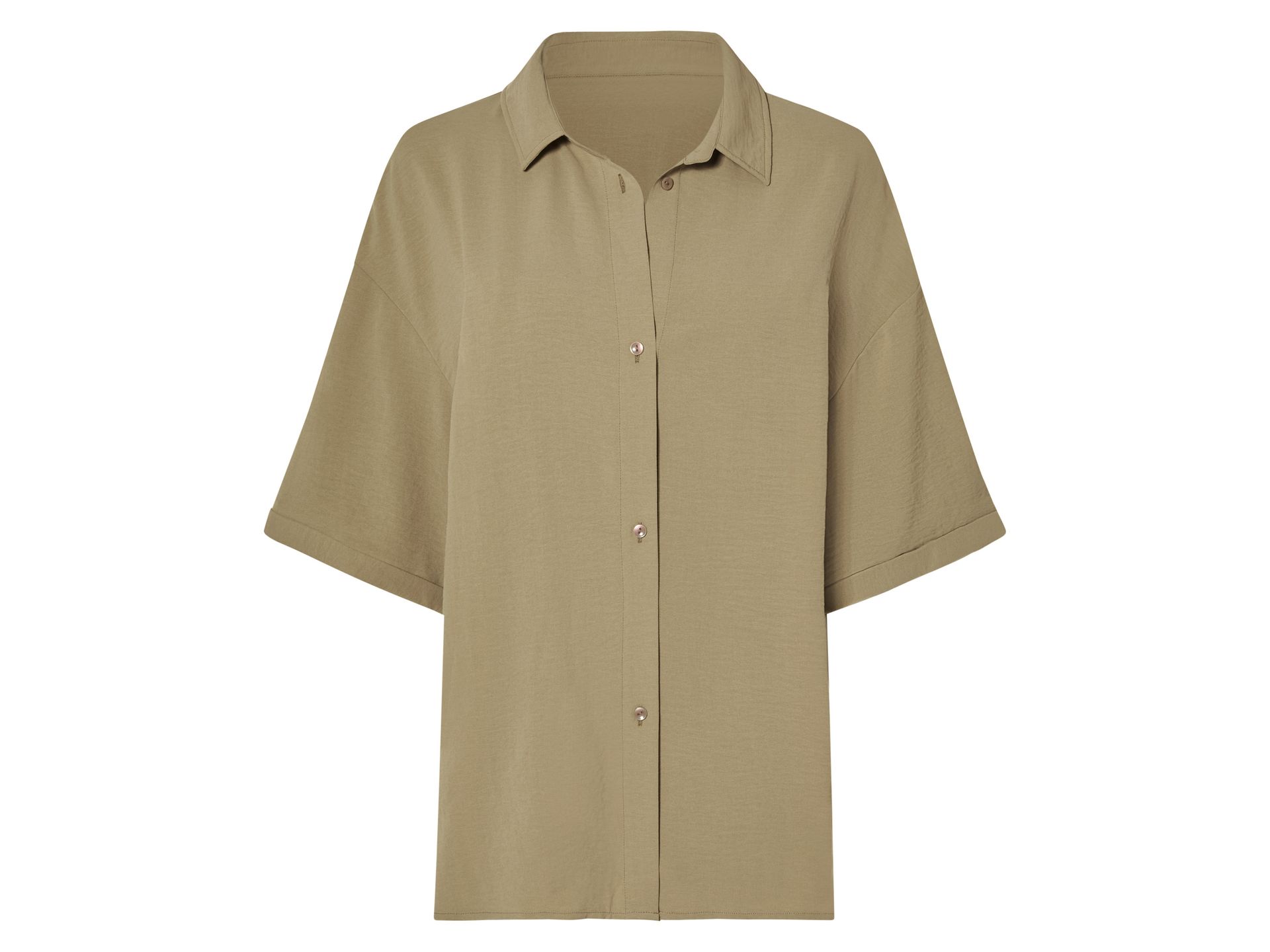 esmara® Koszula damska o wyglądzie satyny (Khaki, M (40/42))