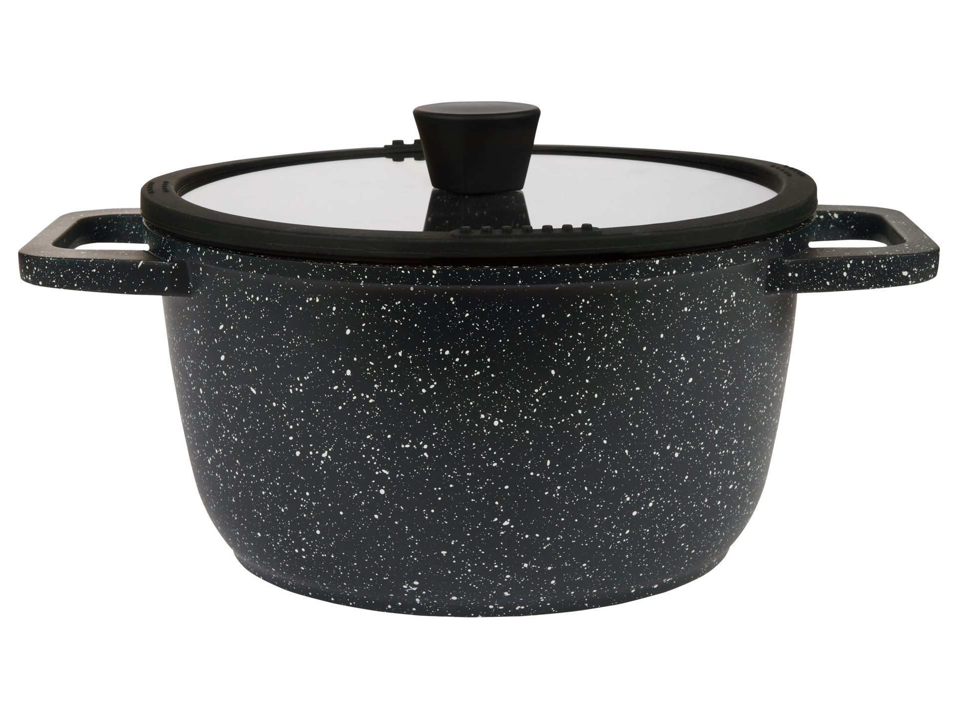 SILVERCREST® Garnek aluminiowy z pokrywką, Ø 24 cm (Wygląd granitu czarny)