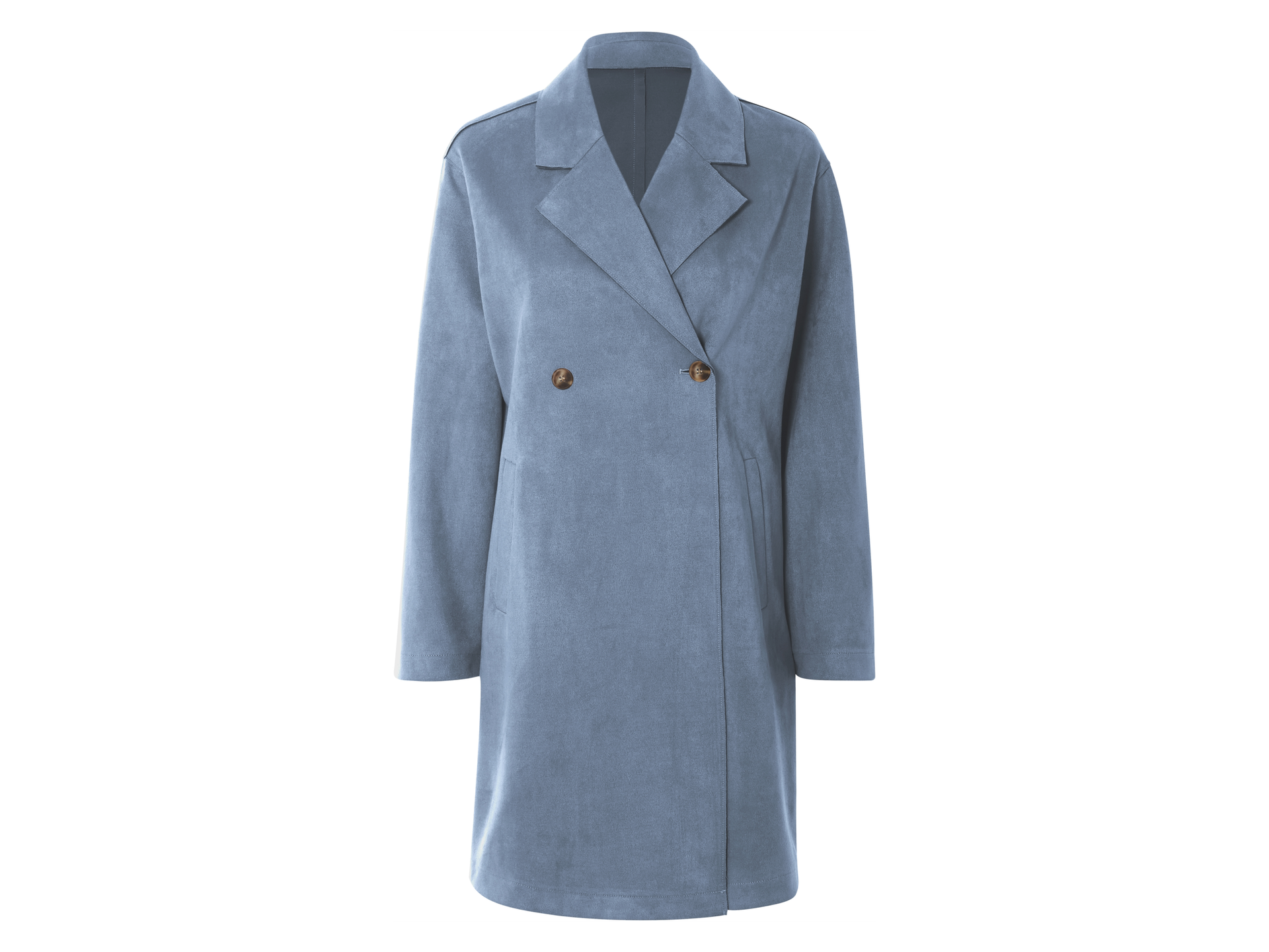 esmara® Płaszcz damski z eleganckiego weluru (Niebieski, 34)